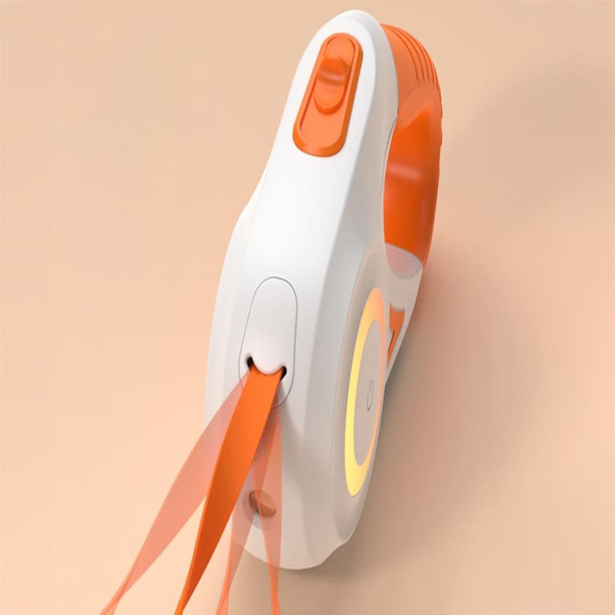 ROJECO Hundeleine Rojeco Automatische Hundeleine 5m mit LED orange, 100% Kunststoff