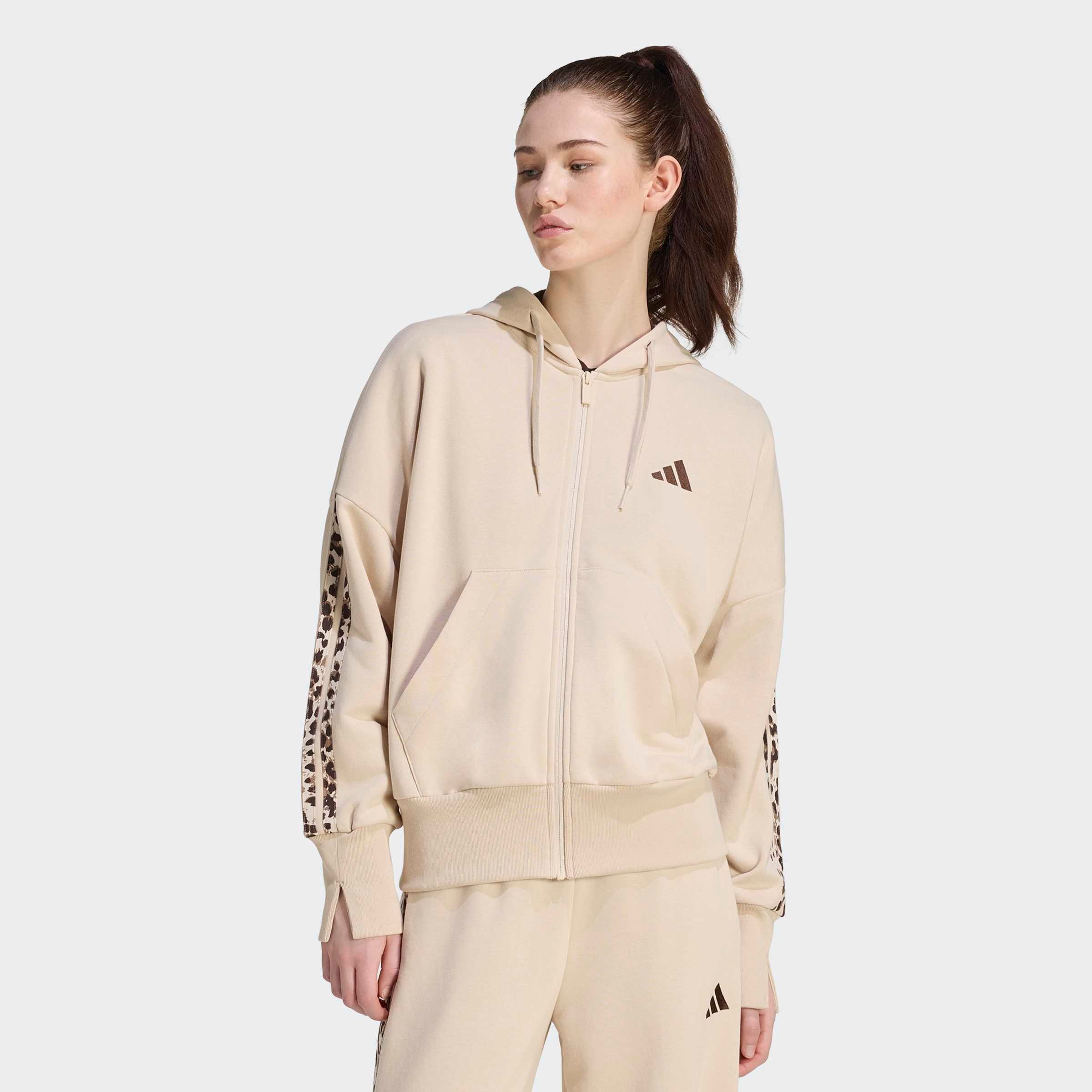 adidas Sportswear Kapuzensweatshirt SEASONAL ESSENTIALS 3-STREIFEN, ANIMALPRINT