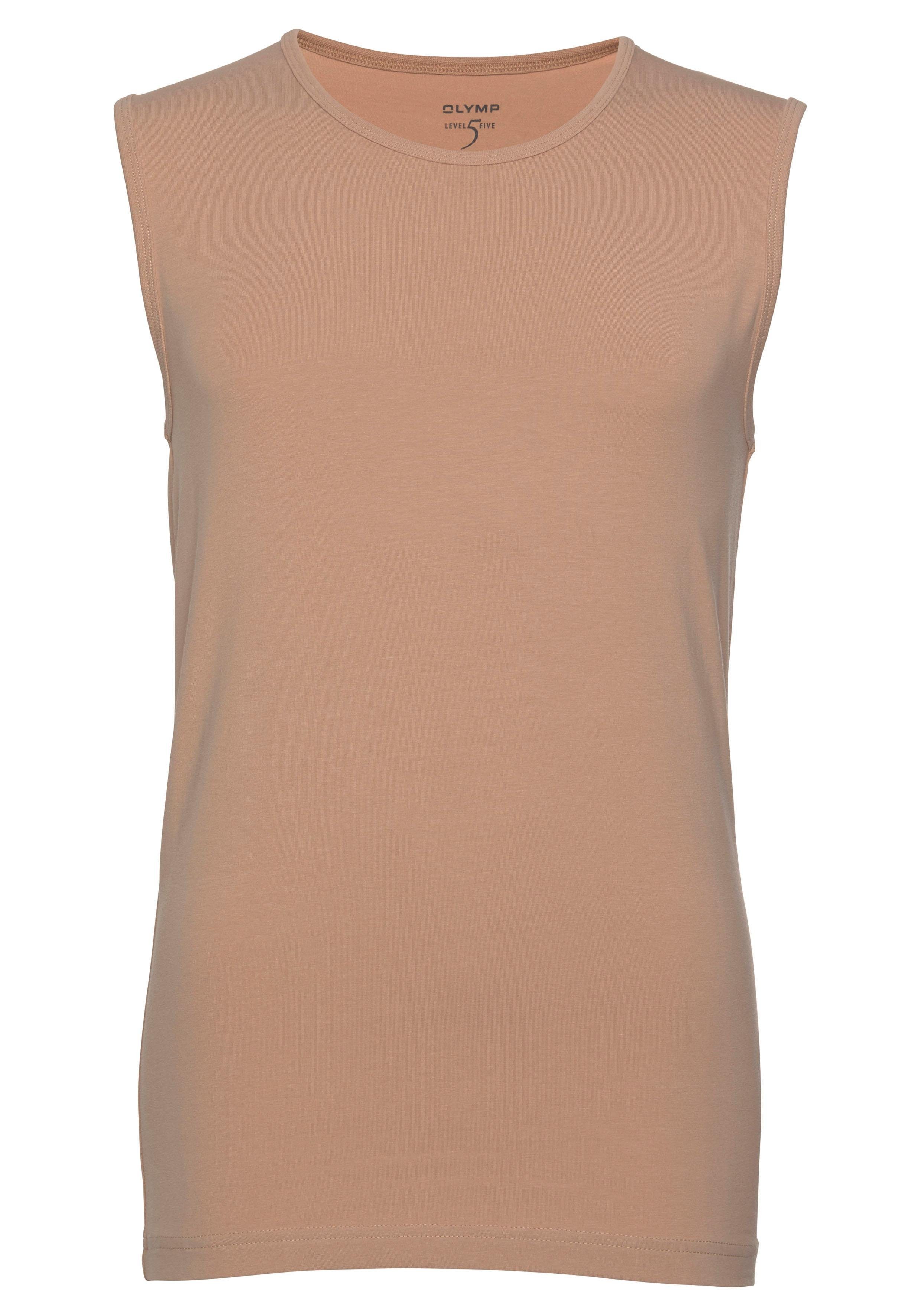 T-Shirt Ideal Unterziehen Level beige body zum Five fit Rundhalsausschnitt, OLYMP