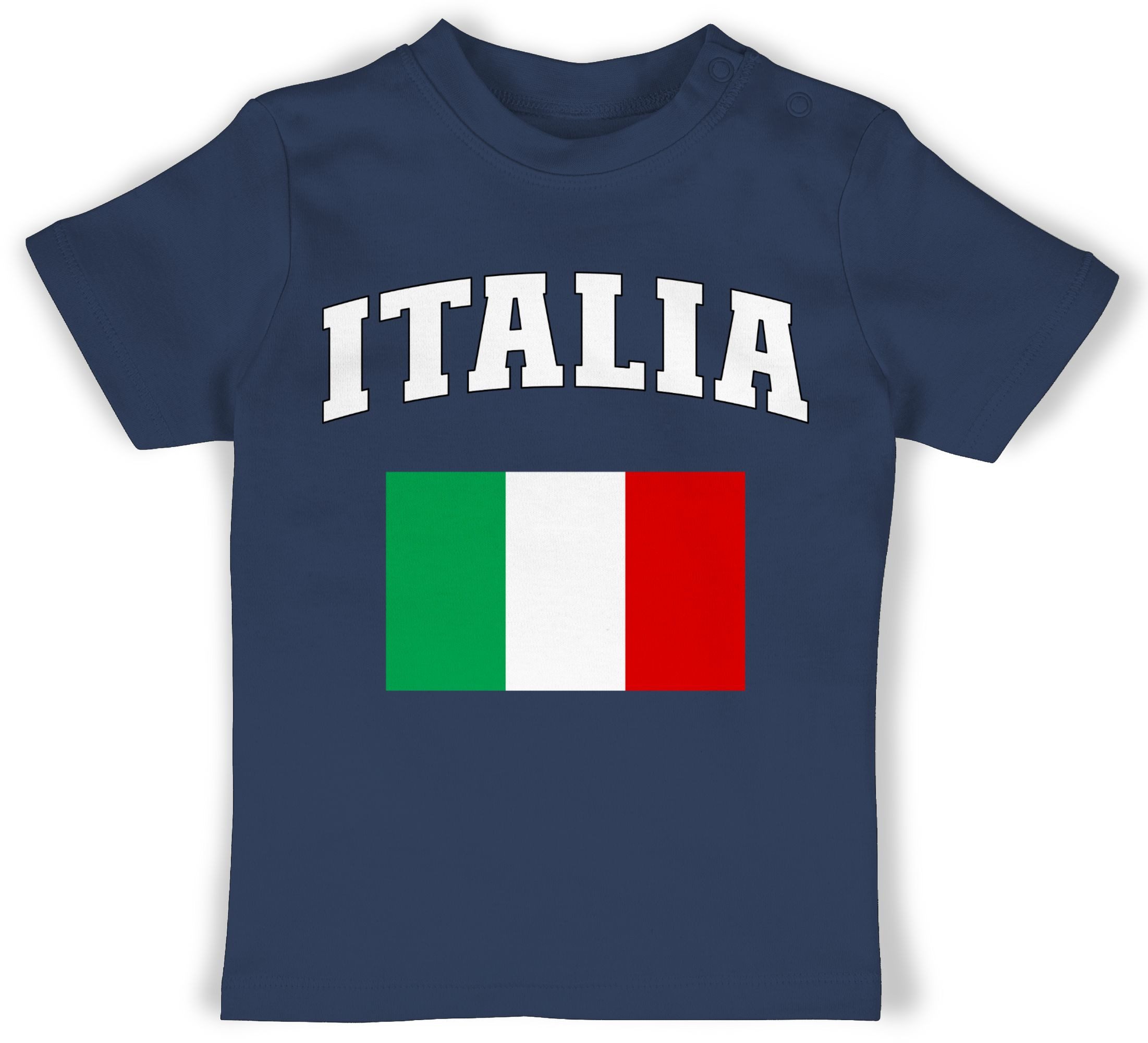 Shirtracer T-Shirt Italia Schriftzug mit Flagge, Italien, Italy 2024 Fussball EM Fanartikel Baby