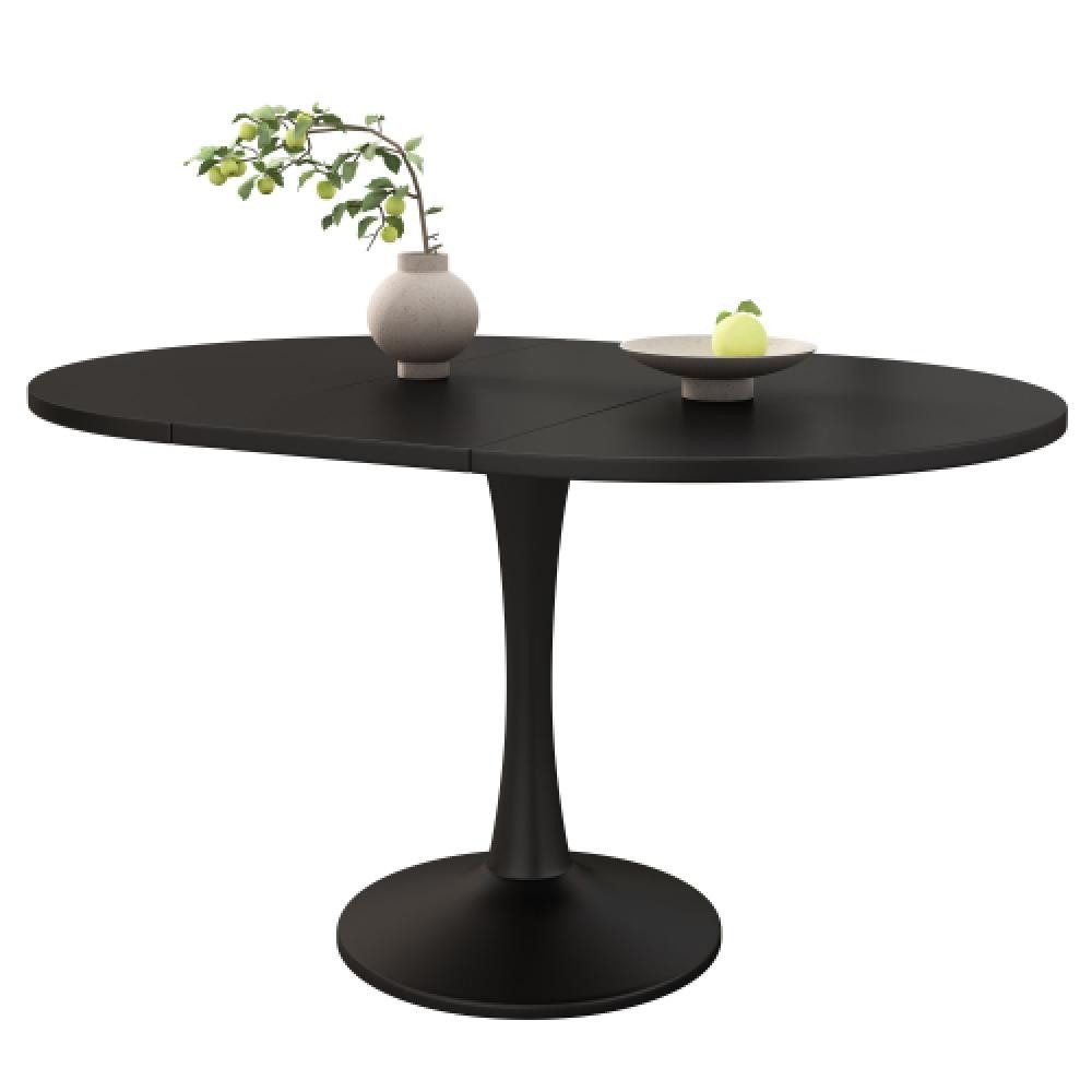 BBWL Esstisch oval modern MDF 100–140 cm platzsparender Küchentisch, Ausziehbarer Esstisch Multifunktion Kaffee Freizeittisch