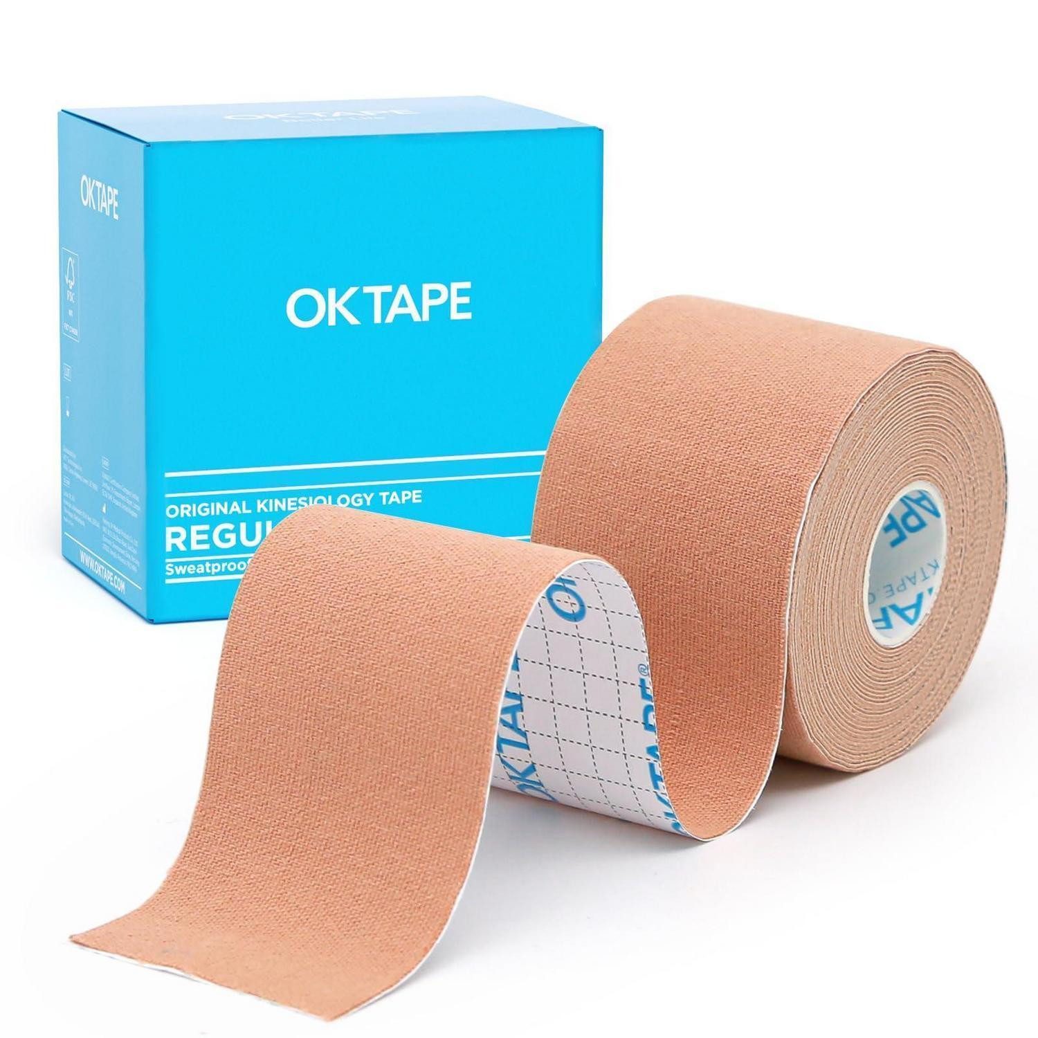 LuxusKollektion Kinesiologie-Tape Kinesiologieband Sportband 5cm 5m Unterstützung 1 Rollen Beige