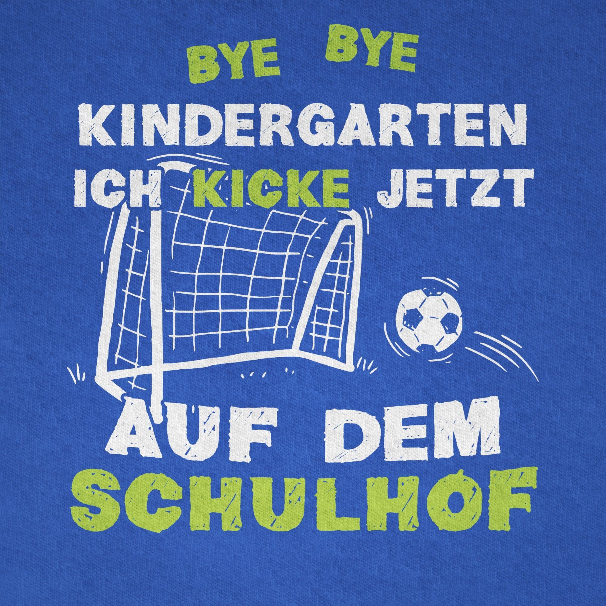 Shirtracer T-Shirt Schulanfang 02 Junge - Bye Geschenke Bye Schulhof Royalblau Kindergarten Kicke Einschulung