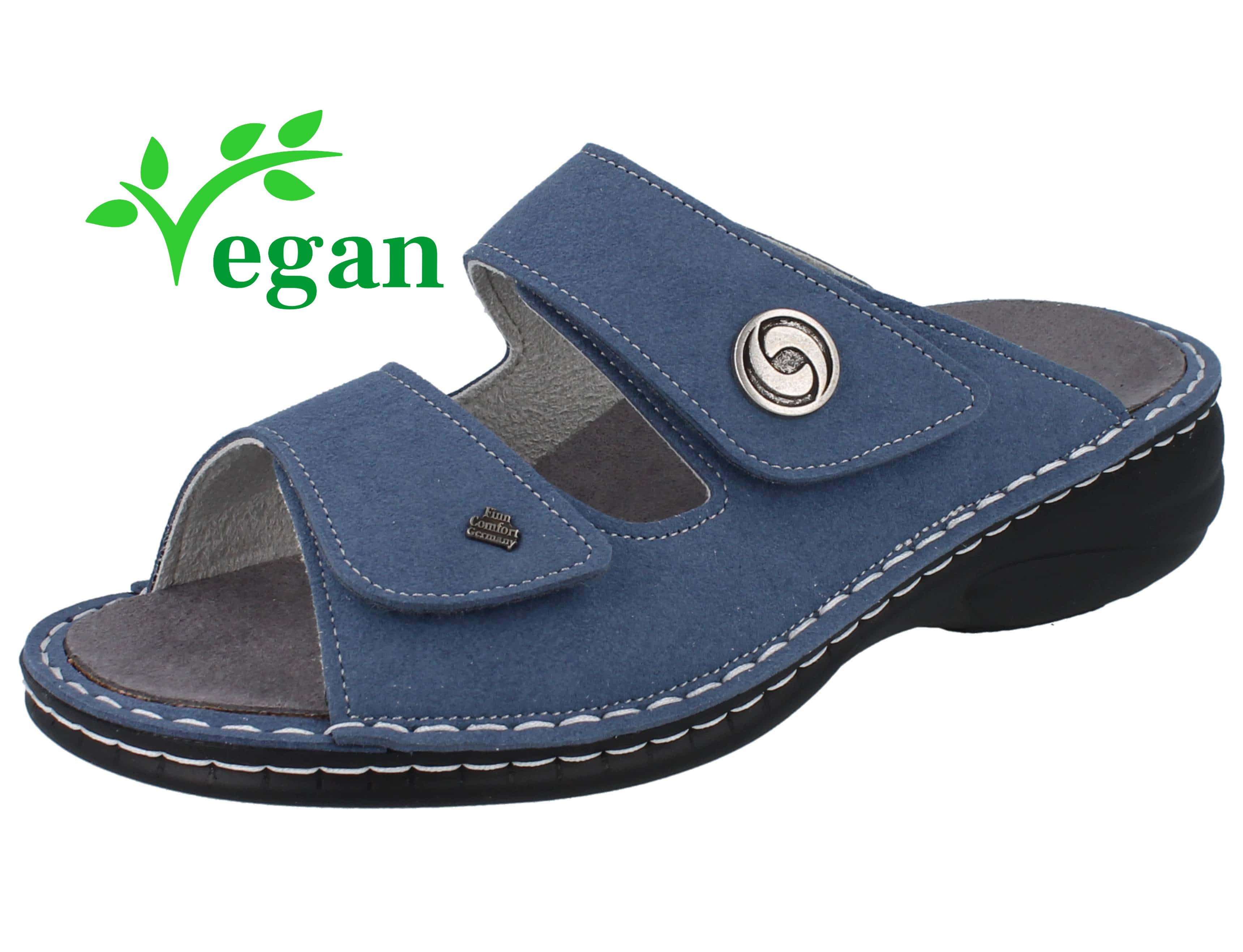 FINN COMFORT Hedda Damen Pantolette blau vegan - Größe: 38 Pantolette