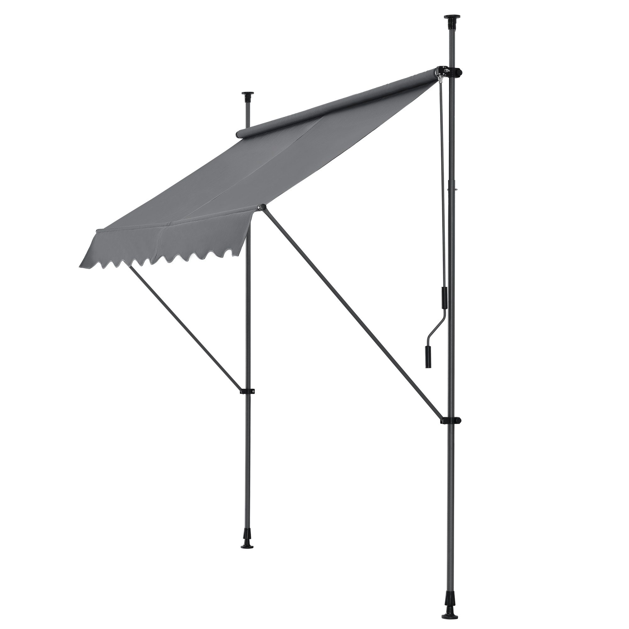 pro.tec Klemmmarkise »Stem« ohne Bohren Stahlgestell 200x120x220-309 cm Mittelgrau