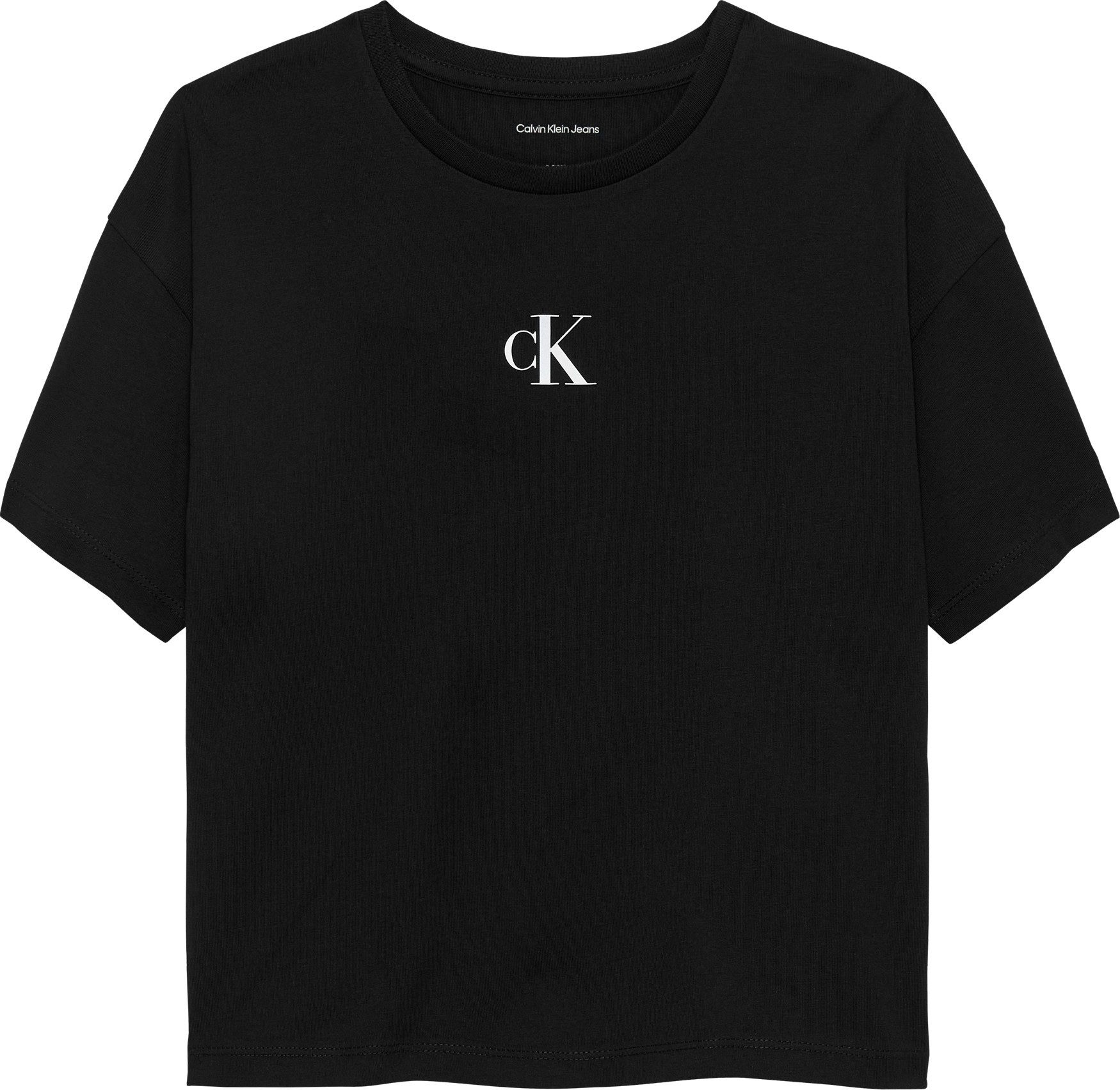Calvin Klein Jeans T-Shirt Rundhalsausschnitt, bequeme Passform, reine Baumwolle – Bild 5 von 5