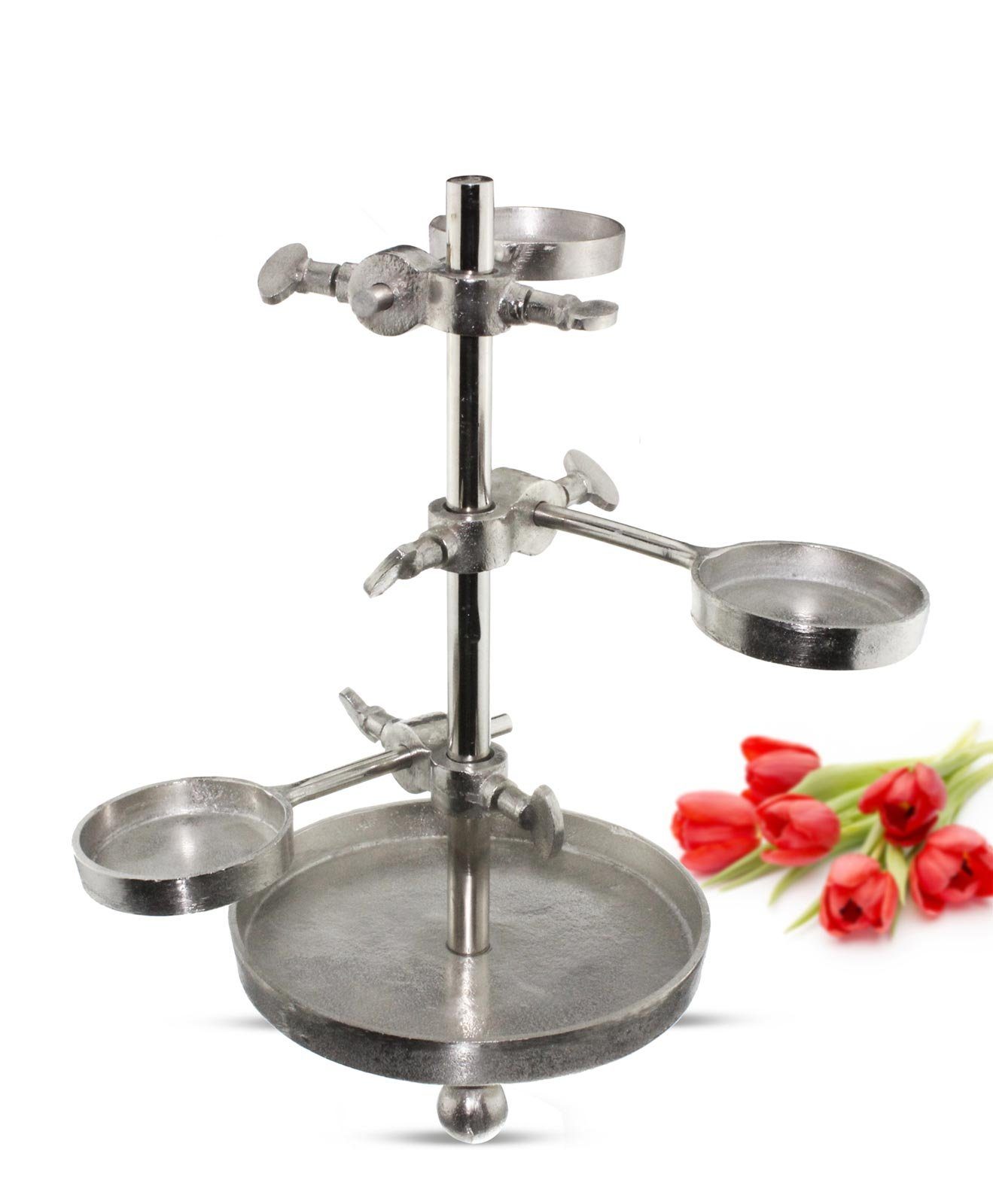 Kerzenhalter Kerzenständer aus Aluminium 3-armig Teelichthalter Kerzentablett