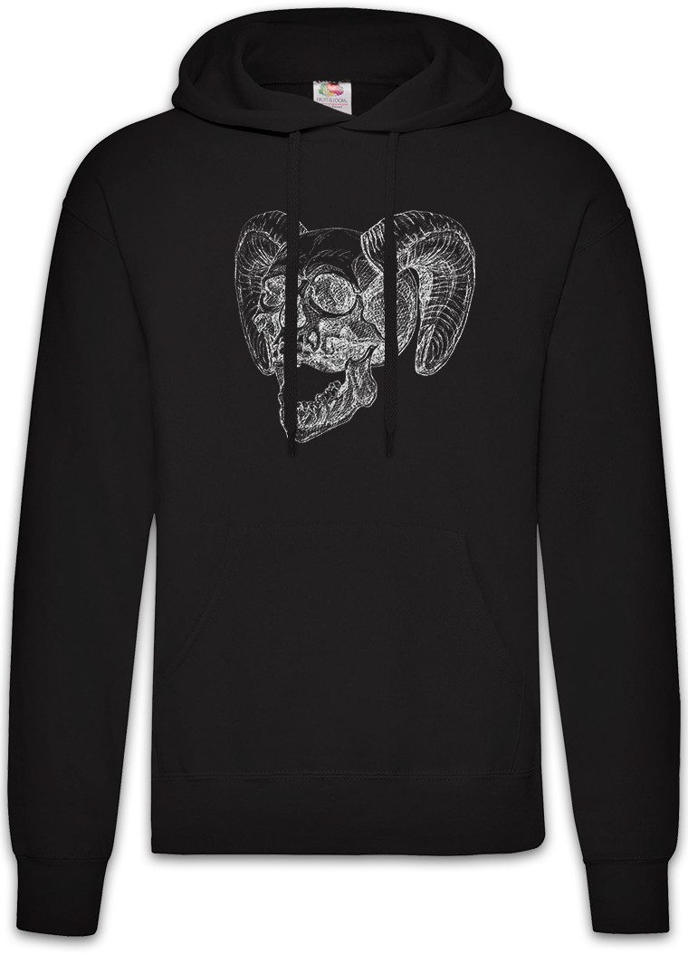 Hoodie Horned Skull Herren Hoodie Teufel Lucifer Satan Schädel Devil