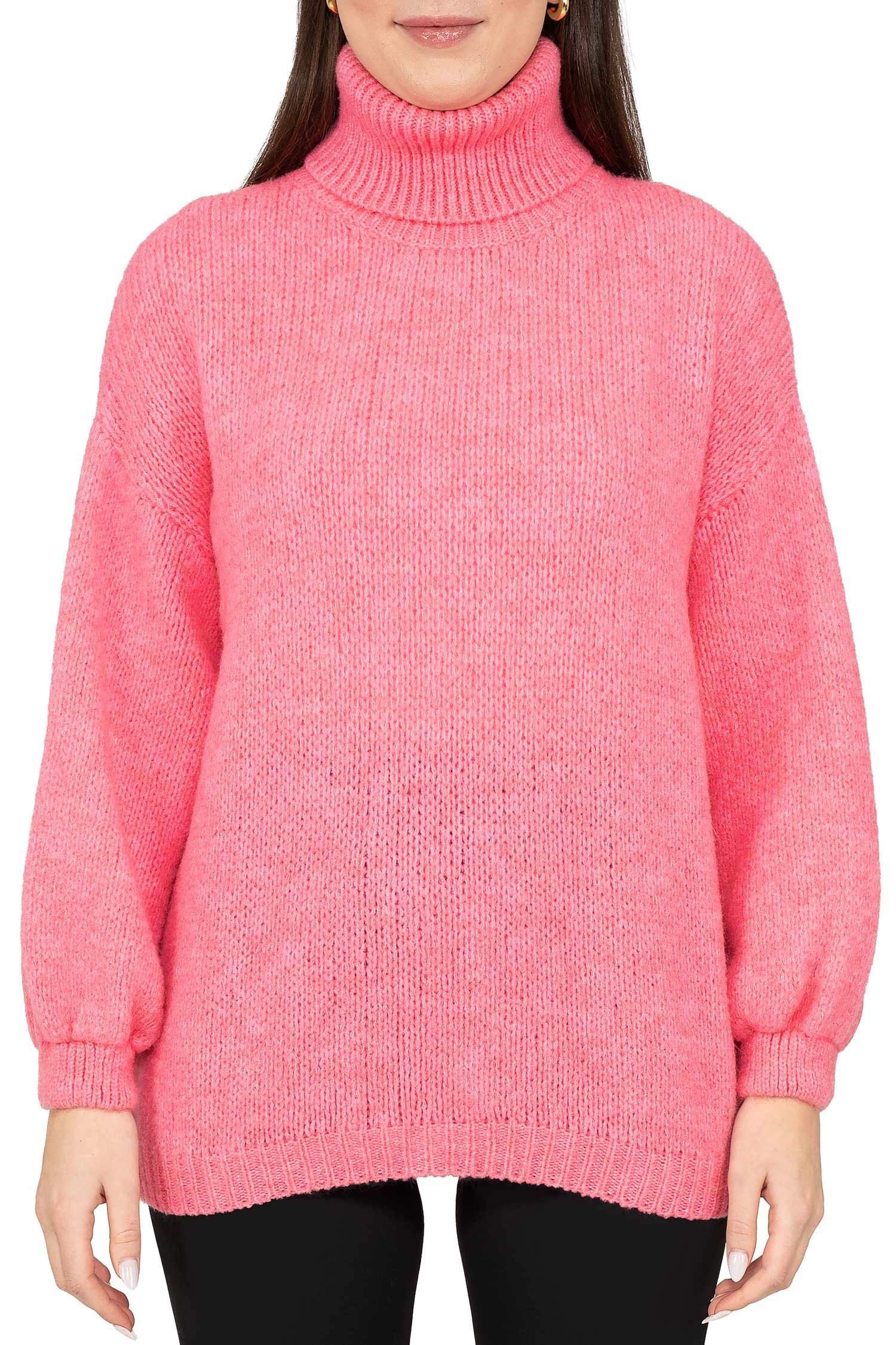 Reichstadt Rollkragenpullover Damen Relaxed Fit Pullover mit Rollkragen 25RSW090 (1-tlg) Auffällige Ballonärmel und Rippabschlüsse
