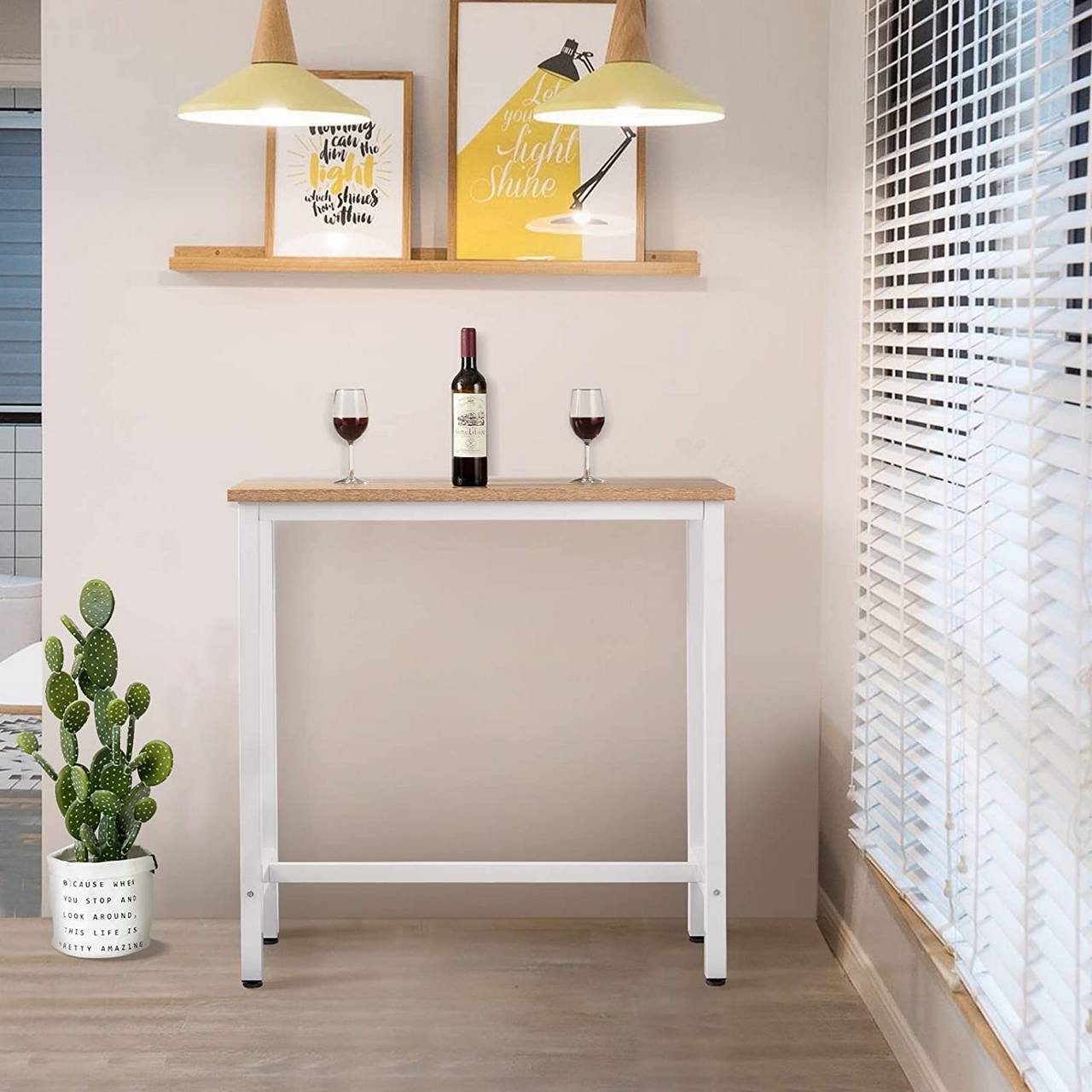 Woltu Bartisch, Bartisch aus Metall, Tischplatte aus MDF, 100x40cm günstig online kaufen