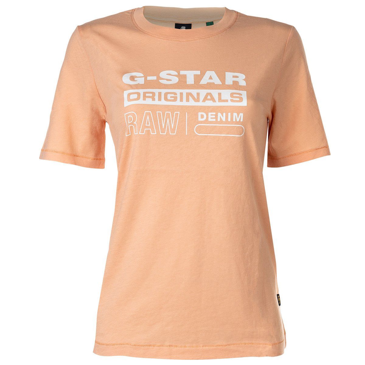 [Besonderheit, Qualitätsprodukte] G-Star RAW T-Shirt Damen Rosa Fit Nougat) - Label (Peach Originals T-Shirt Regular