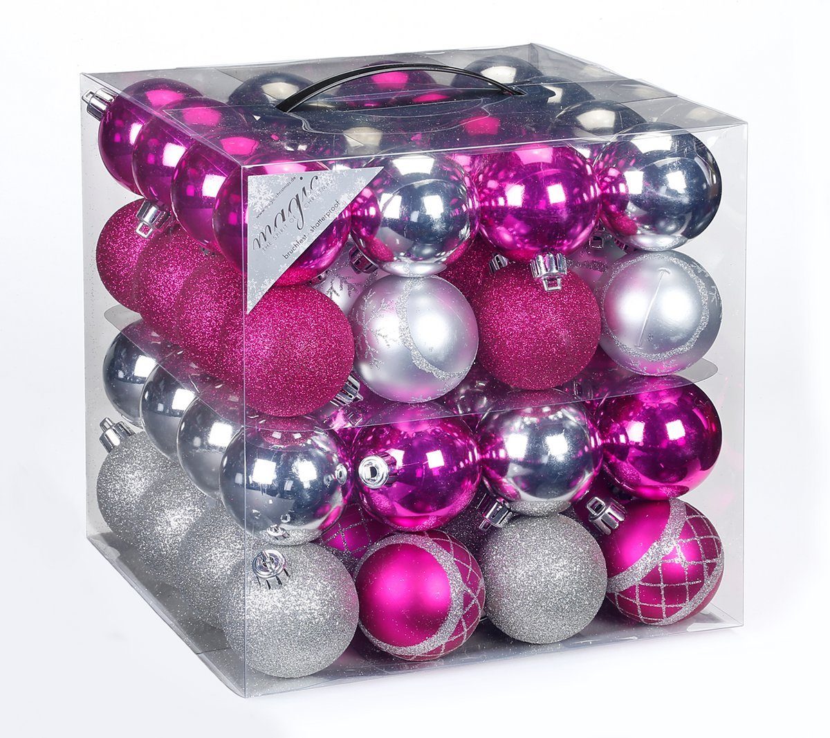 JACK Christbaumschmuck 64x Kunststoff Christbaumkugeln Ø 6cm Baum Kugeln in günstig online kaufen