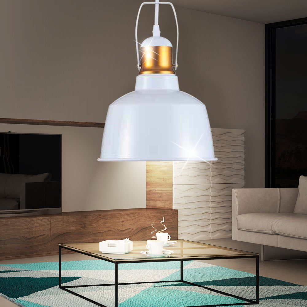 etc-shop Hänge Pendel im Lampe Warmweiß, Pendelleuchte, weiß Leuchtmittel Leuchte ALU inklusive, LED Decken Flur Gästezimmer