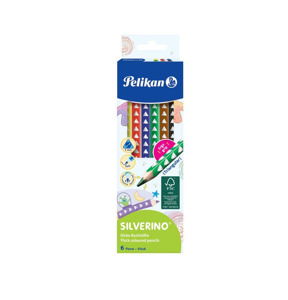 Pelikan Buntstift Pelikan Buntstifte Silverino 6er Set dreieckig