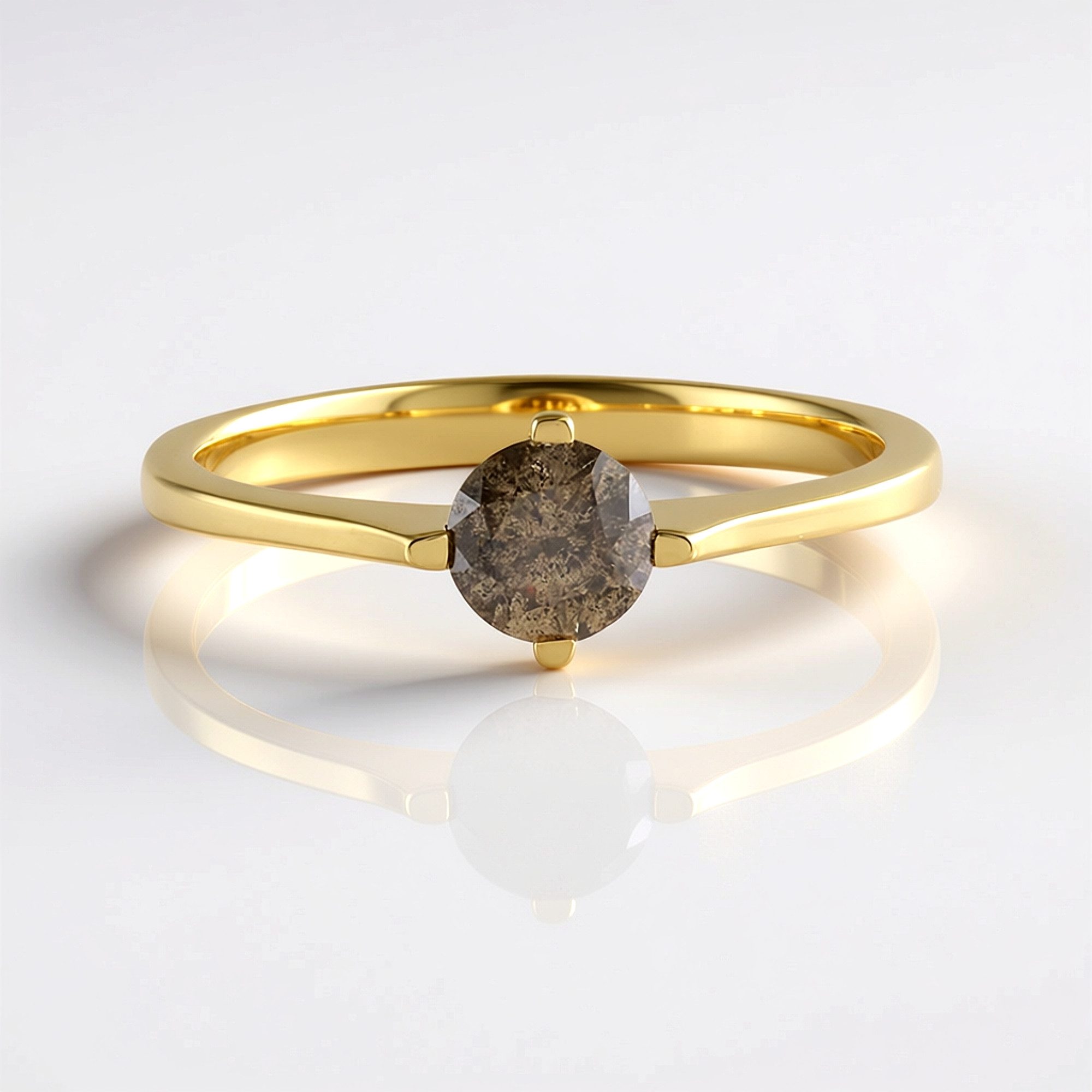 Cavill Diamantring Champagner-Diamant-Ring aus vergoldetem Silber (1-tlg)