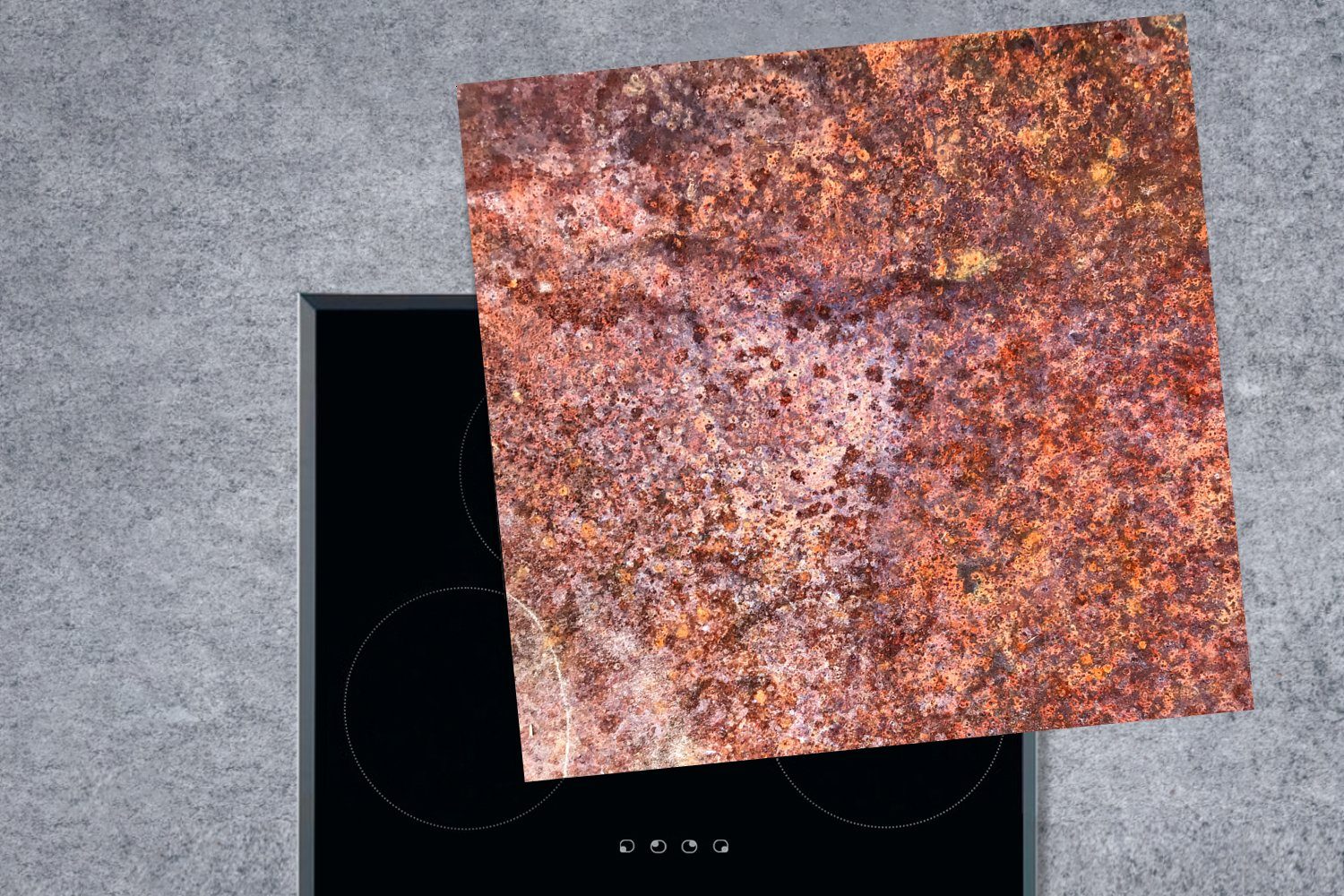 MuchoWow Herdblende-/Abdeckplatte Rost - 78x78 Ceranfeldabdeckung, (1 Arbeitsplatte cm, Braun für Vinyl, küche tlg), - Bronze