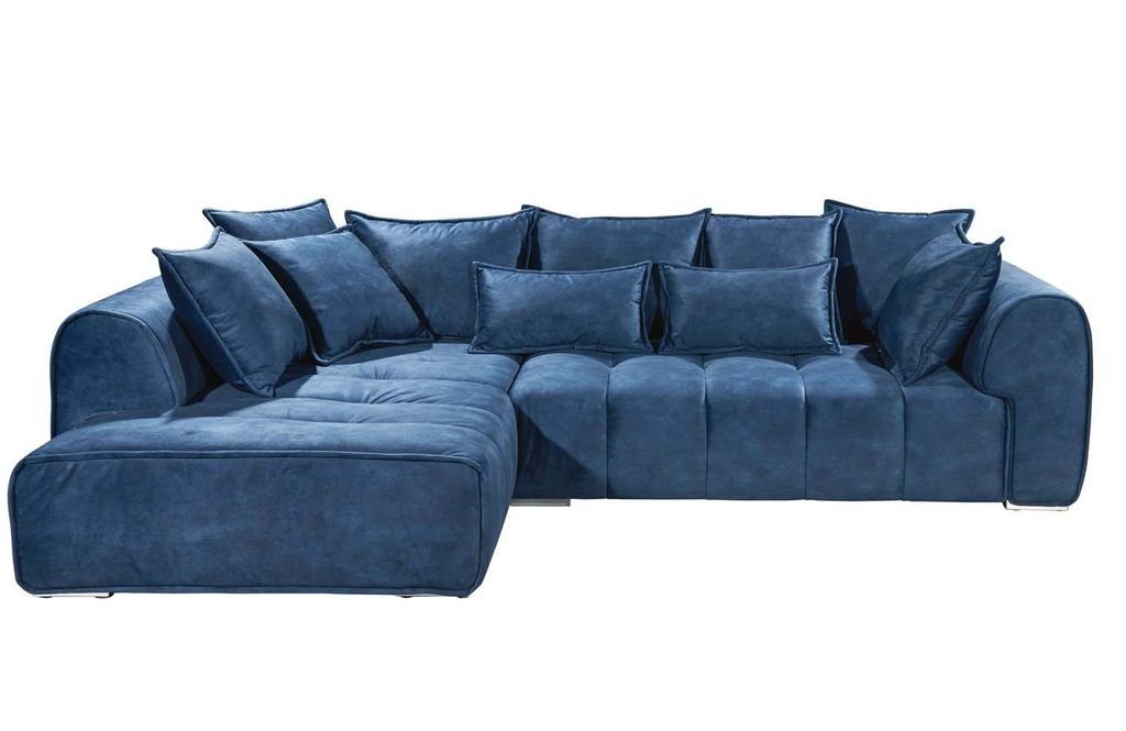 Ecksofa 320 ED Ecksofa, cm EXCITING 197 Blau DESIGN Couch Polstergarnitur Sofa Adamo x