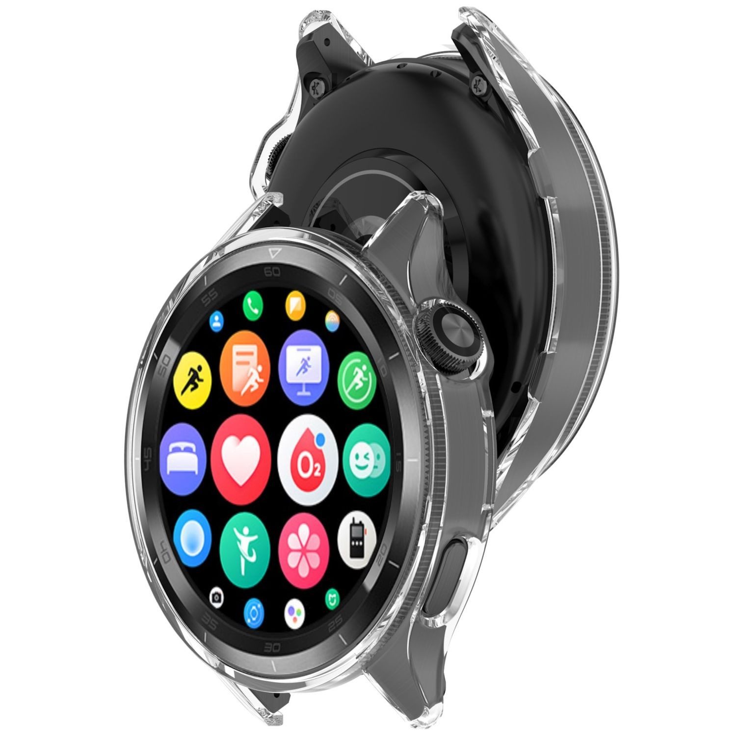 Wigento Smartwatch-Hülle Für Xiaomi Watch S4 / Watch S4 eSIM Kunststoff Hülle Transparent, Halbseitiger Kunststoff-Schutz, leicht und langlebig