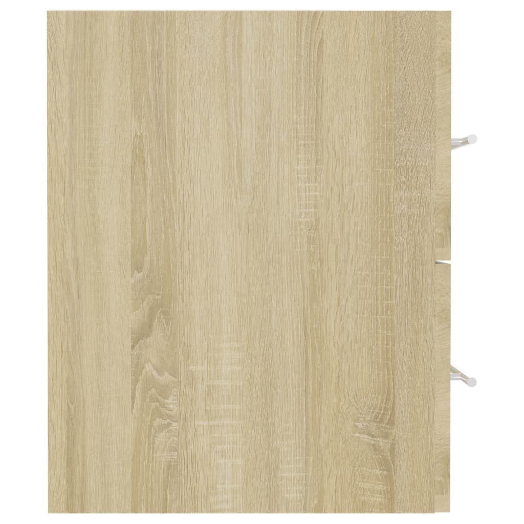 Holzwerkstoff (1-St) Einbaubecken Sonoma-Eiche Badezimmerspiegelschrank Eiche vidaXL Waschbeckenunterschrank Sonoma