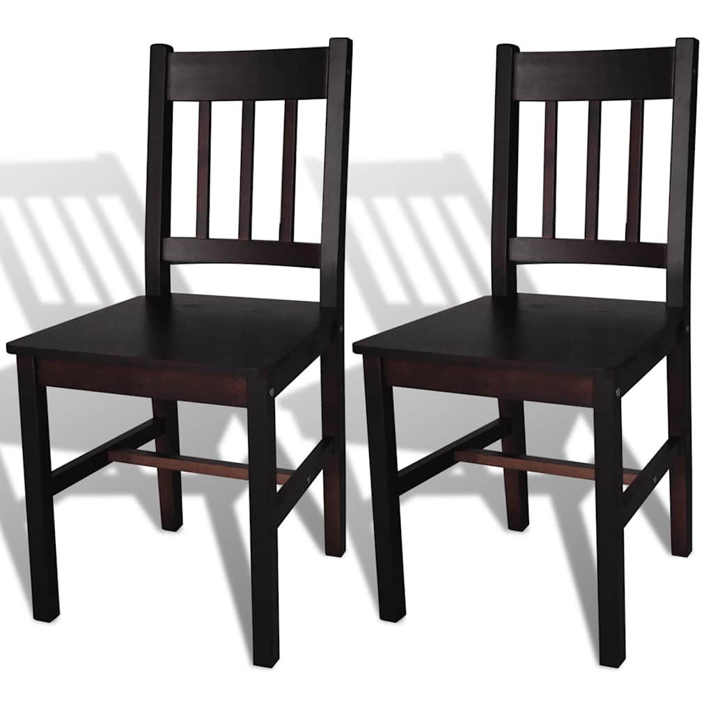 furnicato Esszimmerstuhl 2 Esszimmerstühle 41,5x45,5x86 cm Massivholz Dunkelbraun (2 St), Ergonomische Küchenstühle mit glatter Lackierung für dein Esszimmer