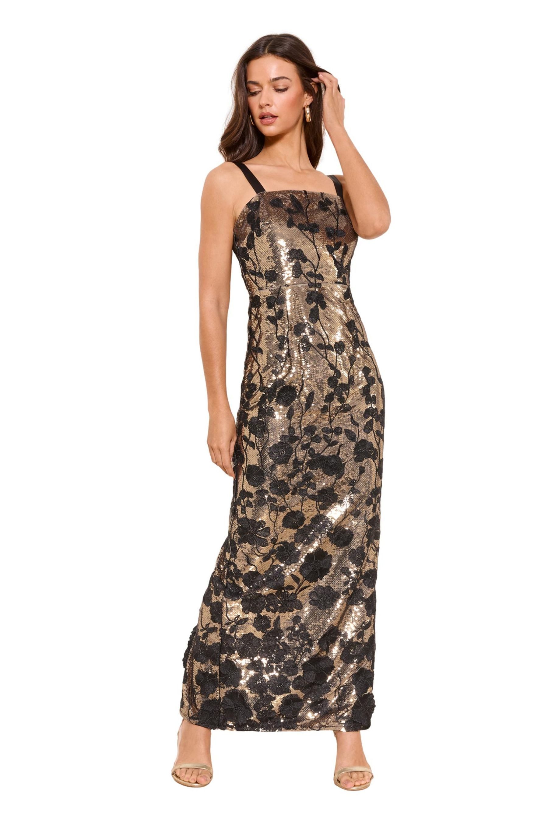 LIPSY Maxikleid Lipsy Premium Maxikleid mit Pailletten, Regular (1-tlg)