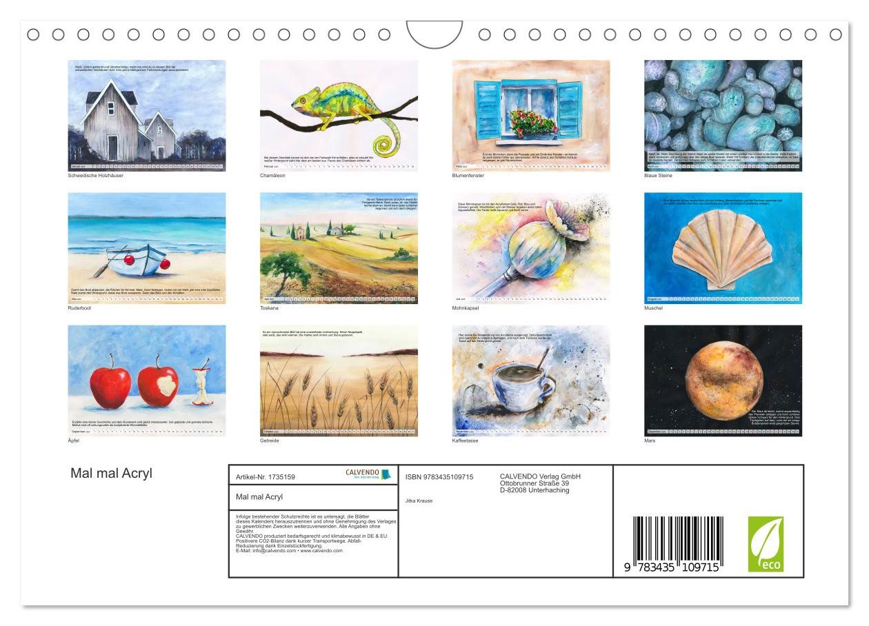 Thumbnail - CALVENDO Wandkalender Mal mal Acryl (Wandkalender 2025 DIN A4 quer), CALVENDO Monatskalender