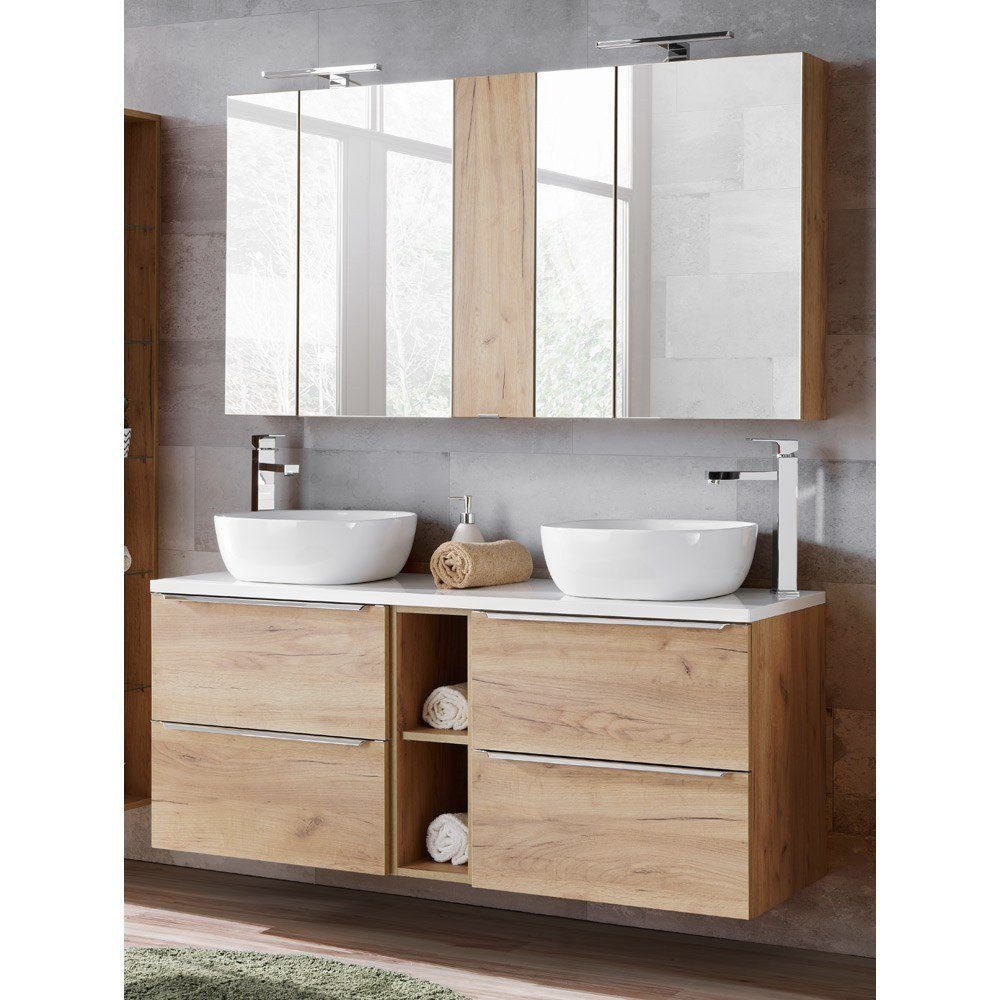 Lomadox Waschtisch-Set TOSKANA-56, (Spar-Set, 11-St., 11-tlg), Doppelwascht günstig online kaufen