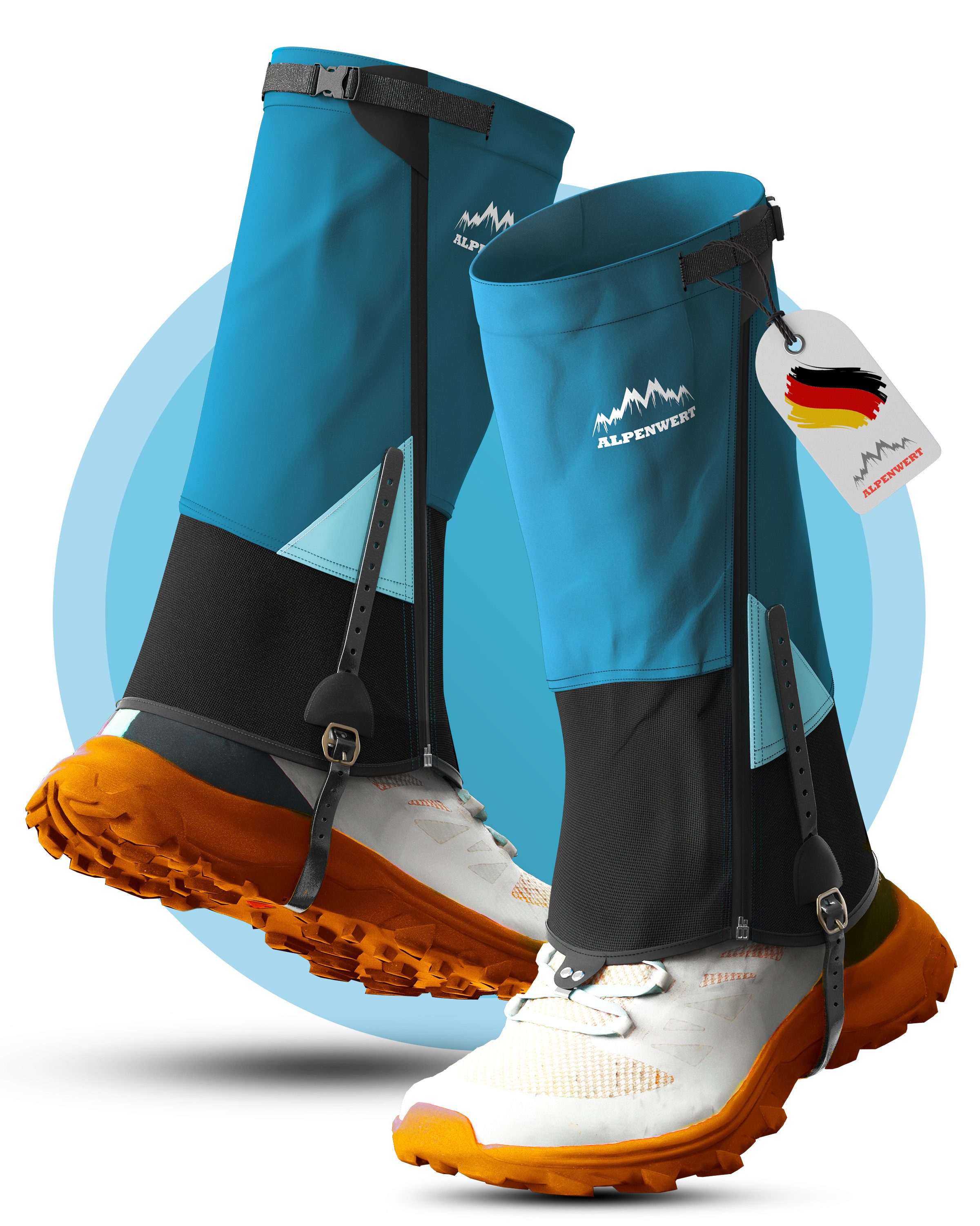 Alpenwert Gamschen Wasserdicht geschützt beim Wandern, Jagd, Schnee Gamasche Gamaschenschuh (1 Paar) Wandern Gamschen