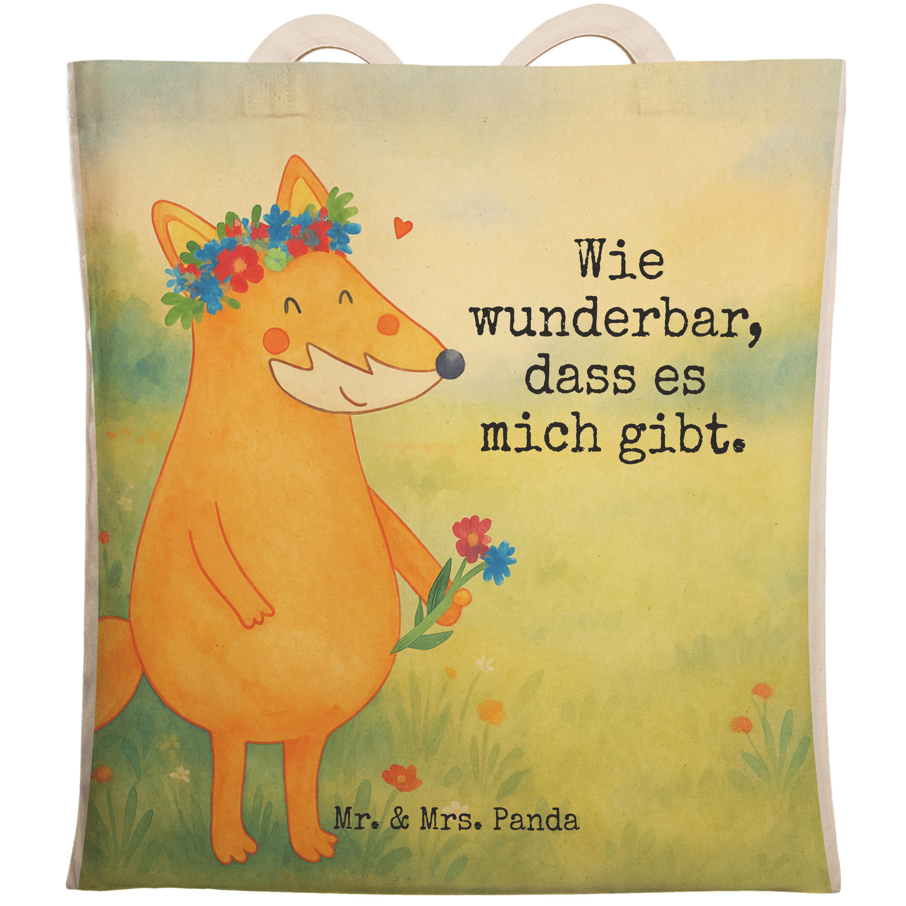 Tragetasche Fuchs Blumen Design, Stofftragetasche, Weiß, einkaufsshopper, Ich, Bl