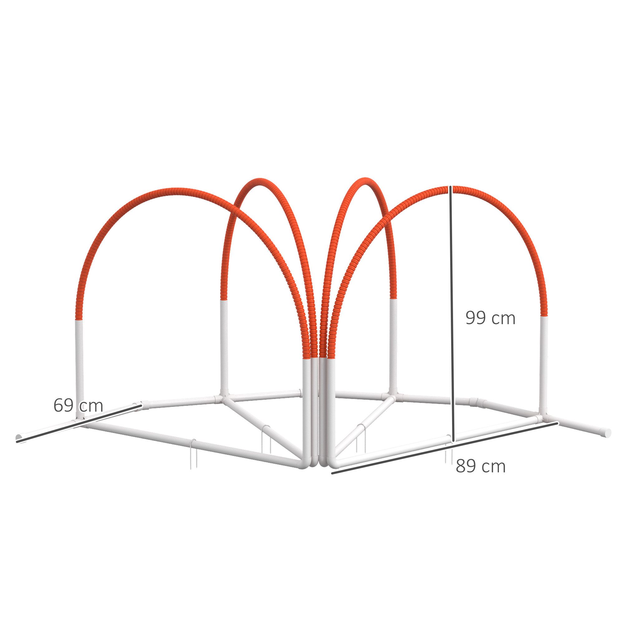 PawHut Agility-Hürde Hunde Agility Set, 4er-Set Hundetraining mit Slalomstangen, PE, ABS, Agility-Ausrüstung (4-tlg) für Hunde mit Tragetasche aus Oxford, Orange