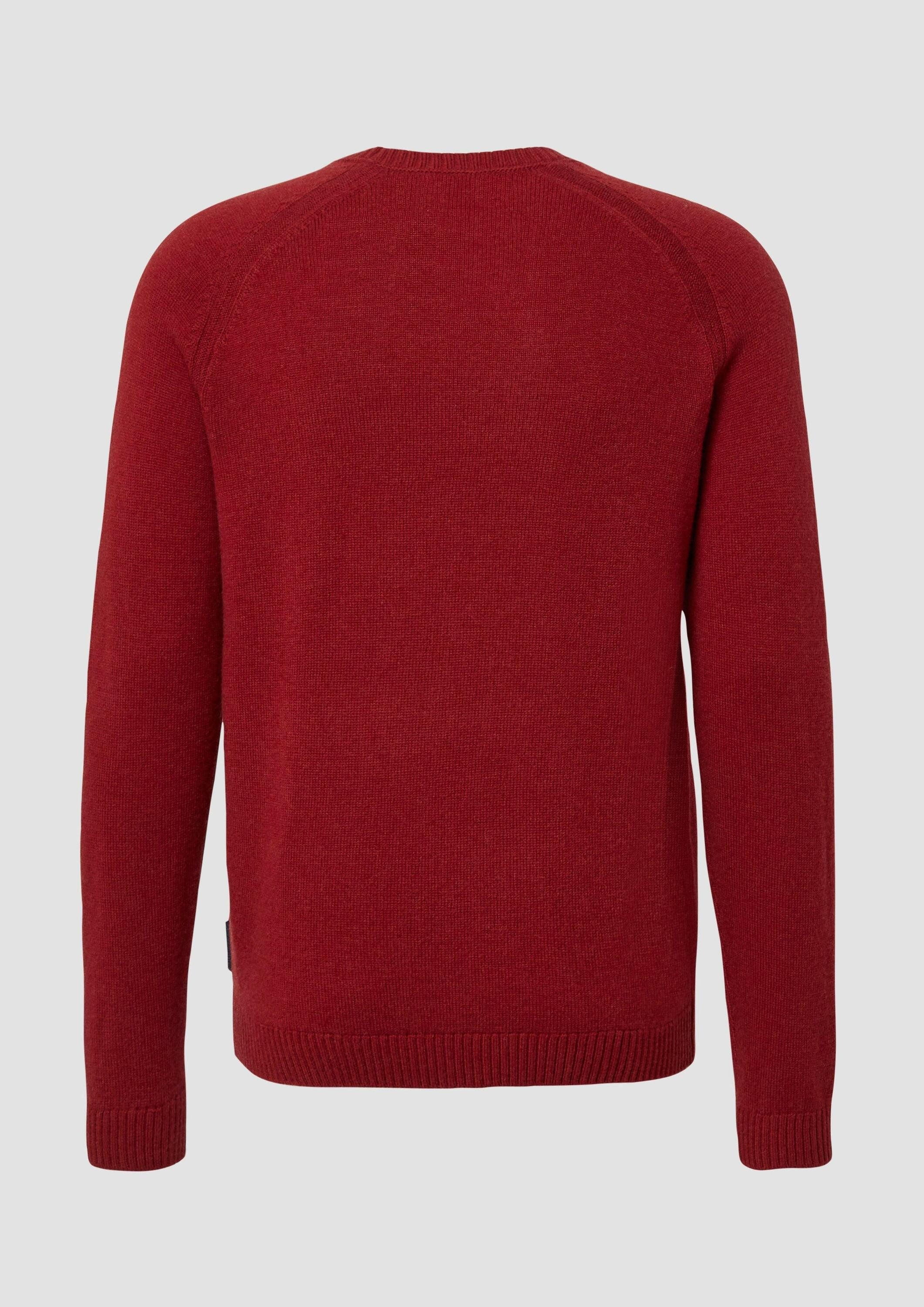 s.Oliver Longpullover Strickpullover Strickpullover aus reiner Lammwolle