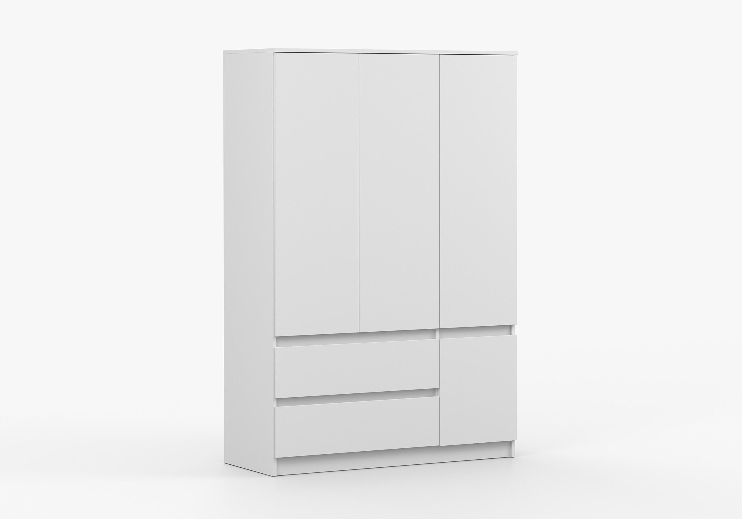 MOEBLO Drehtürenschrank LOSKO 4D2S (Kleiderschrank -120 cm breit, mit 4 Türen, 2 Schubladen, 5 Einlegeböden und Kleiderstange, grifflos) (BxHxT): 120 x 180 x 50 – Bild 5 von 5