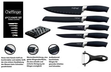KESSMANN Pfannen-Set Induktion Bratpfannen 9tlg + Küchen Messerset 6tlg -KOMPLETT SET-, Aluminium (Set, 15-tlg., Inkl 1 Pfannenwender + 1 Untersetzer + 1 Löffel + 3 Einlagen Antihaft), Küchen Messer Set Messerblock Pfanne Pfannenset Knife