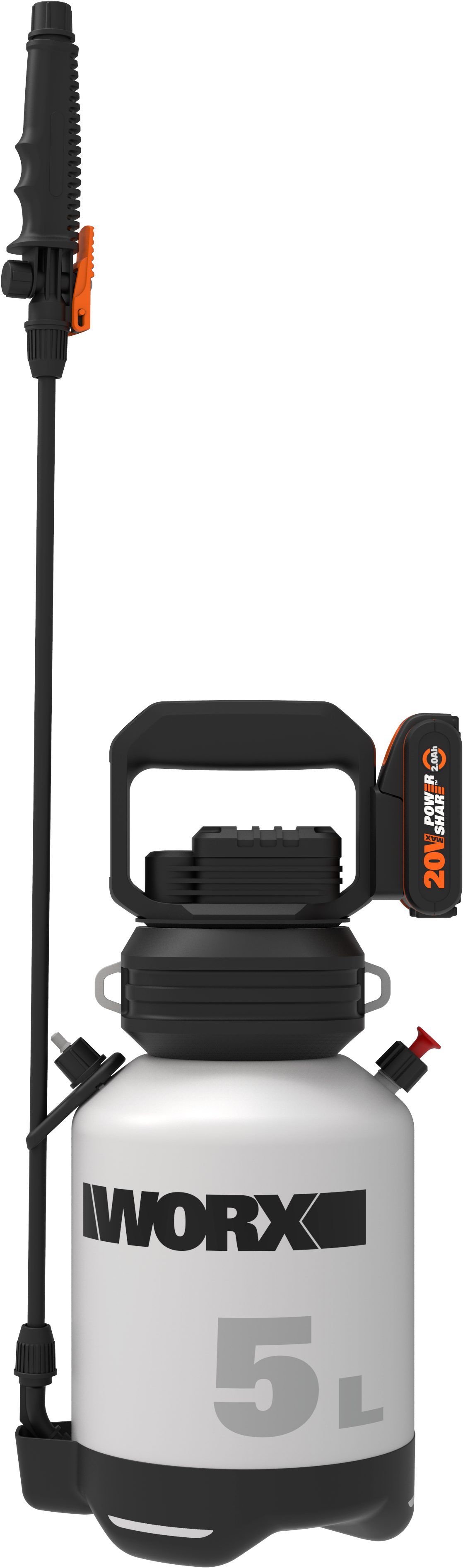 Worx Akku-Drucksprühgerät WG829E, Luftkompressorpumpe, verstellbare Sprühdüse, inkl. Akku und Ladegerät