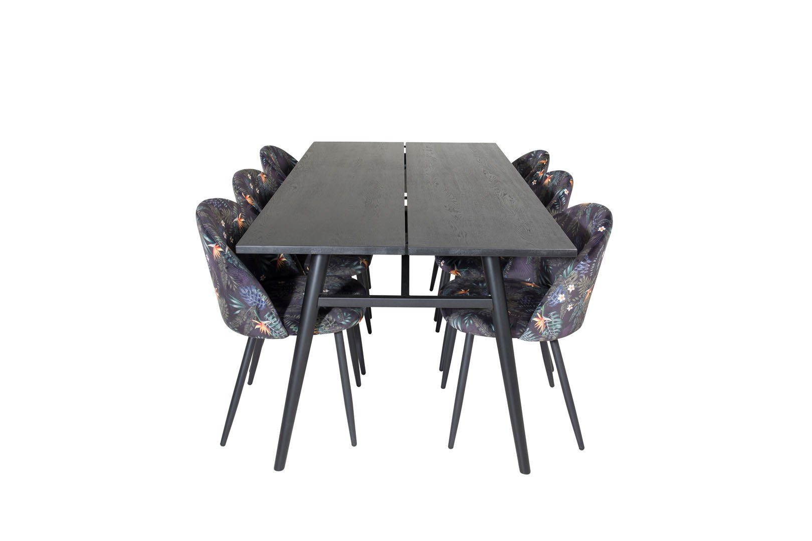 Essgruppe Sleek Lä, ausziehbarer Essgruppe (7-tlg) ebuy24 Tisch Esstisch schwarz;geblüht