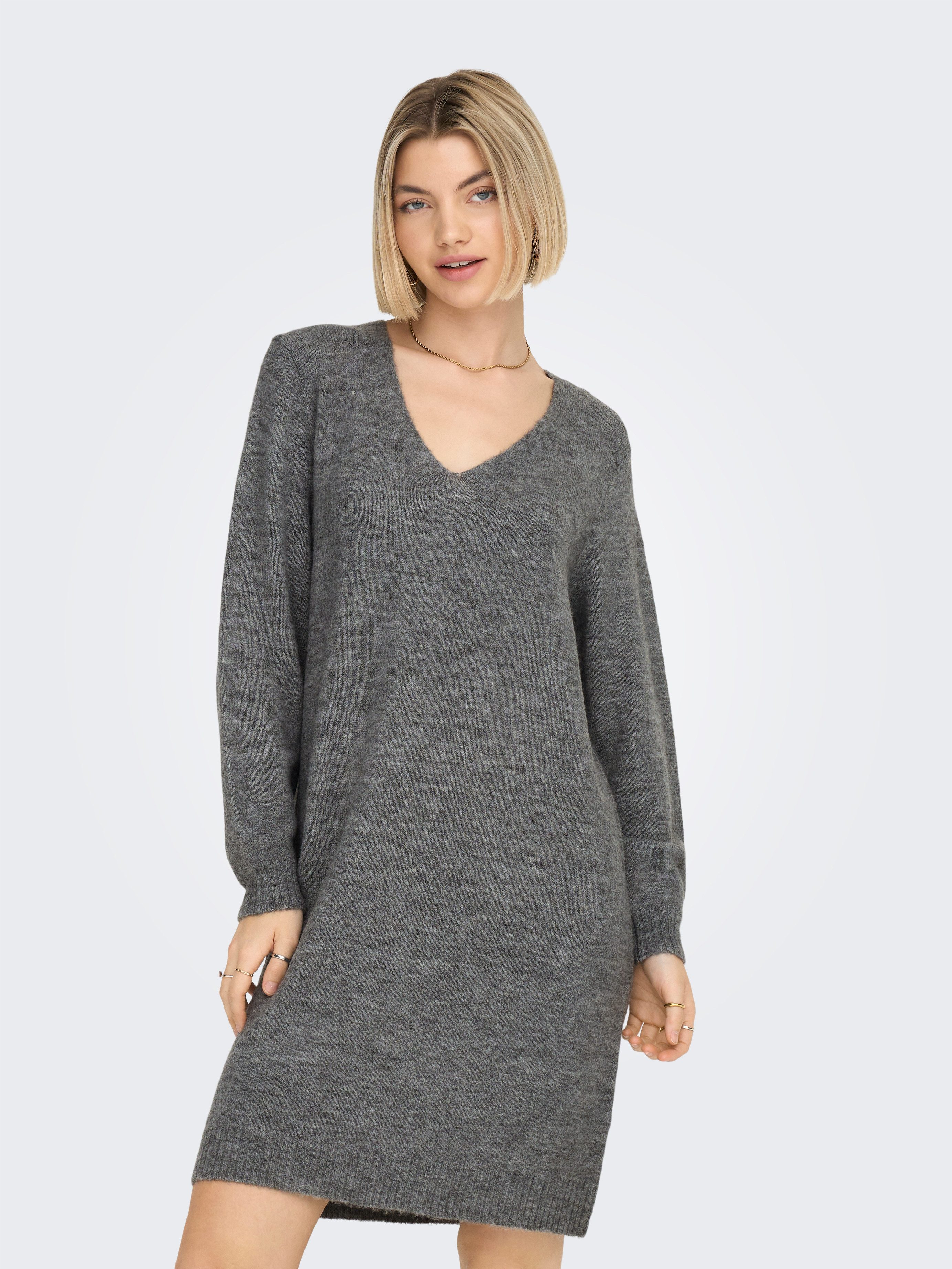 Strickkleid JDYELANORA L/S V-NECK DRESS KNT NOOS