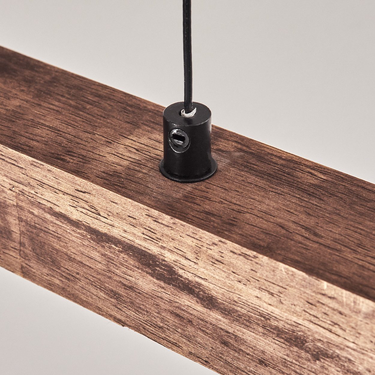 hofstein Pendelleuchte dimmbare Hängelampe aus Metall/Holz/Kunststoff in Schwarz/Dunkelbraun, LED wechselbar, 3000-6000 Kelvin, skandinavisches Design, Touchdimmer, LED 24 Watt, 2550 Lumen