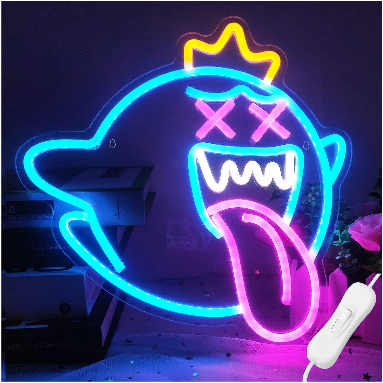 Dekolicht Halloween Deko Neon Sign, Gaming LED Neon Schild Wandleuchte