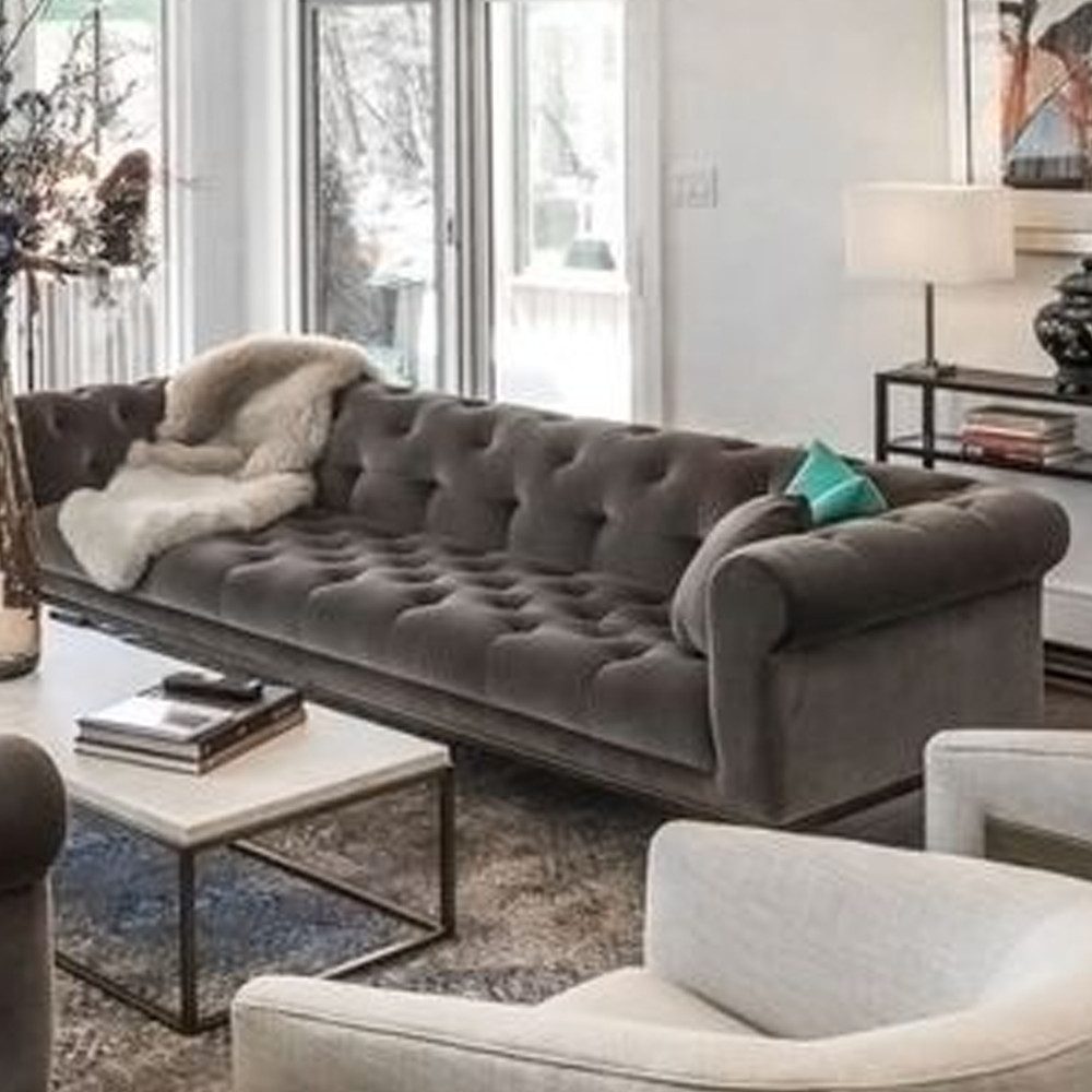 Sofa Stoff-Sofa Wohnlandschaft mit 3 Sitzplätzen im modernen Design