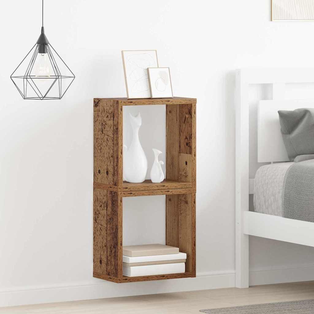vidaXL Regal Wandregale Wandhalterung 2 Stk. Altholz Holzwerkstoff, 2-tlg. – Bild 4 von 5