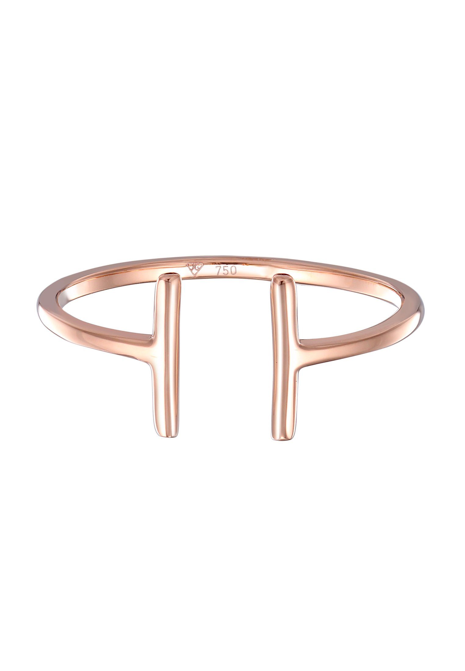 Statement Premium Roségold Basic Minimal Geo Fingerring Elli 750