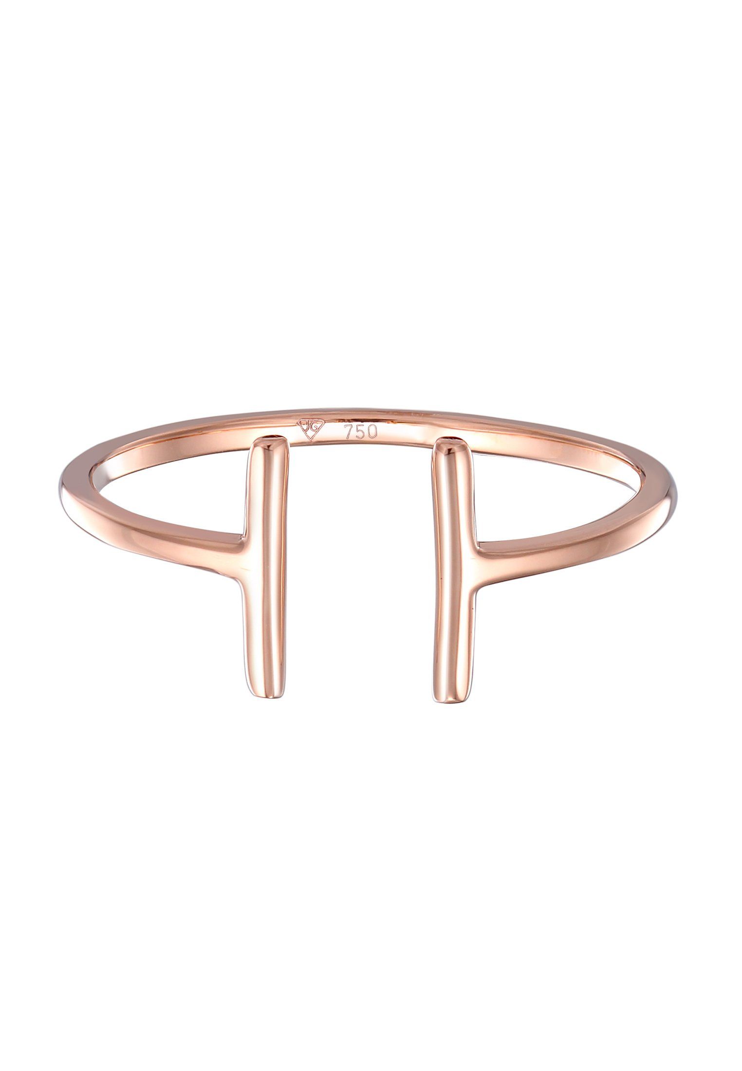 Elli Premium Fingerring Geo Statement Basic 750 Roségold günstig online kaufen