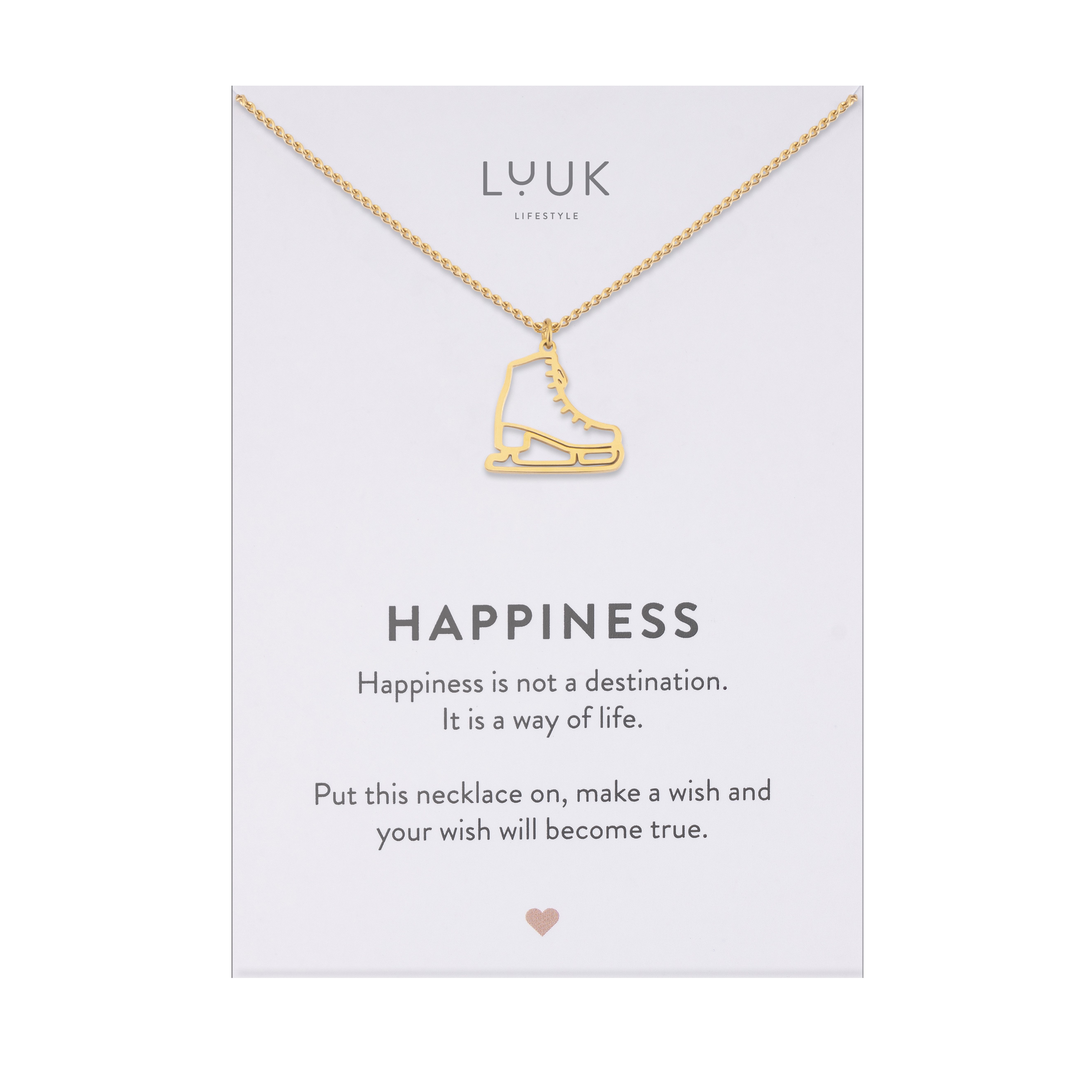 LUUK LIFESTYLE Kette mit Anhänger Schlittschuh, wasserfeste Halskette aus Edelstahl