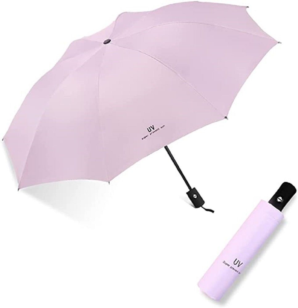 zggzerg Taschenregenschirm automatisches Öffnen und Schließen für Reiseschirm Rosa