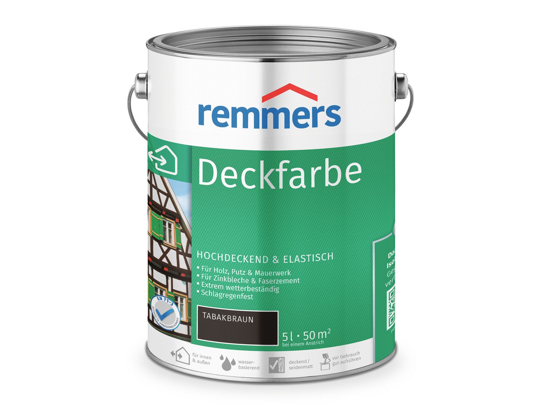 Remmers Wetterschutzfarbe Deckfarbe 5 Liter, für viele Untergründe, hochdeckend, wetterfest