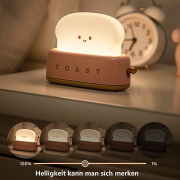 GelldG Nachtlicht Süßer Toaster LED Nachtlicht, Nachttischlampe für Kinder