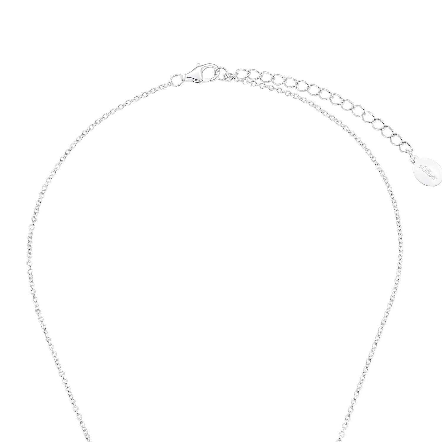 s.Oliver Silberkette für Damen, 925 mit synth., Zirkonia Sterling (1-tlg., Fische Silber, Anhänger) Kette