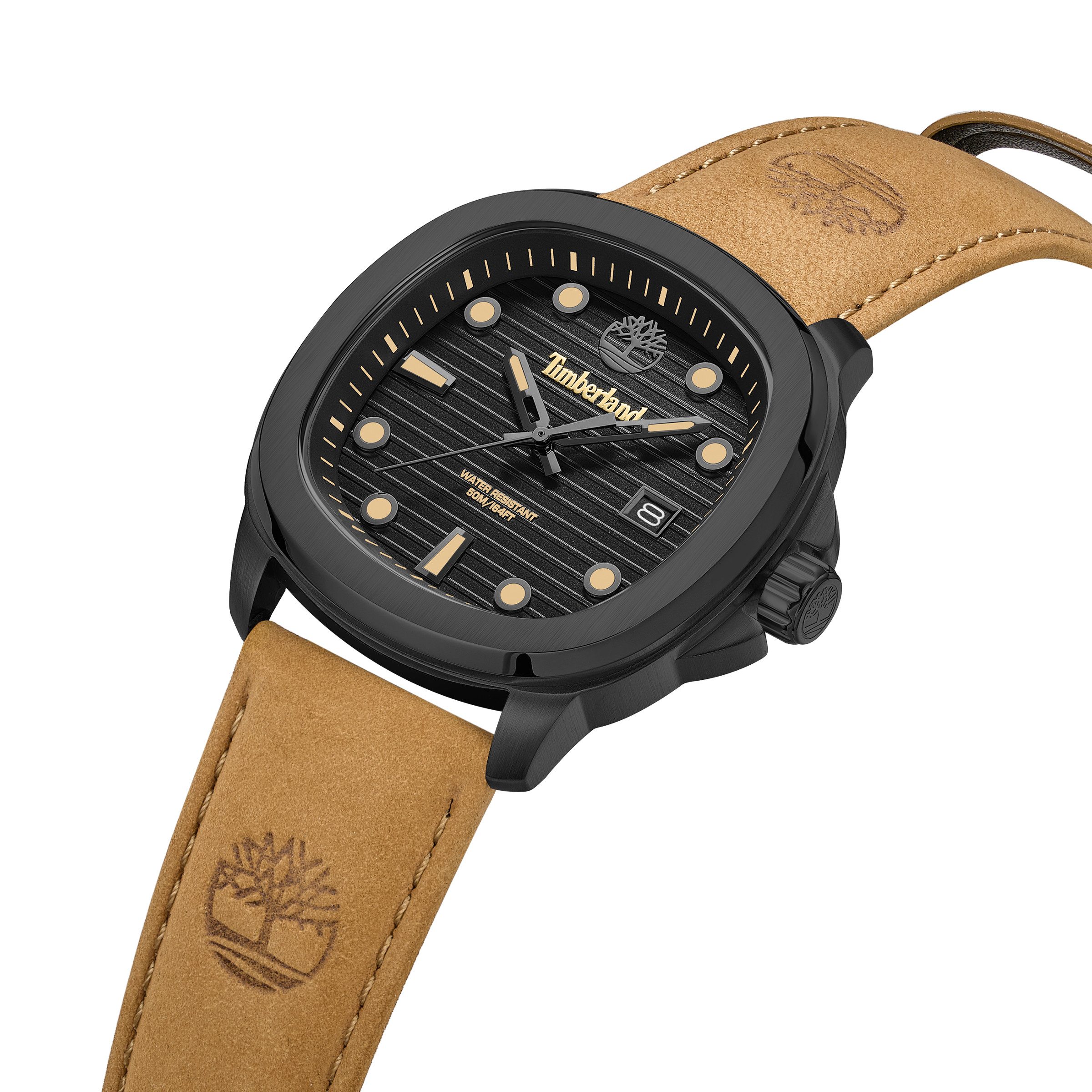 Timberland Quarzuhr Greenough TDWGB0083302, Armbanduhr, Herrenuhr, Lederarmband, analog, Tag