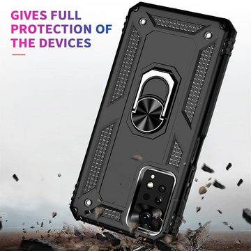 CoolGadget Handyhülle Armor Shield Case für Xiaomi Redmi Note 11 / 11S 6,43 Zoll, Outdoor Cover Magnet Ringhalterung Handy Hülle für Redmi Note 11, 11S