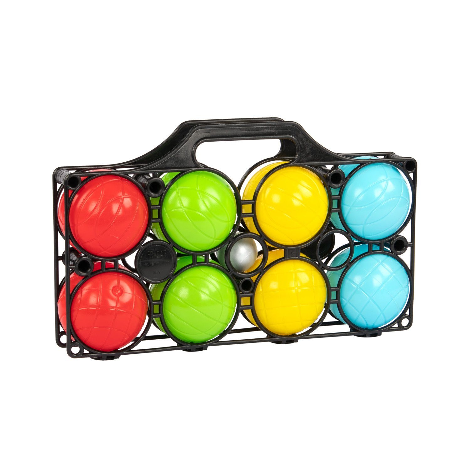 Idena Spiel Idena 40409 - Boccia Spiel mit 8 farbigen Kugeln, Zielkugel und Tragek